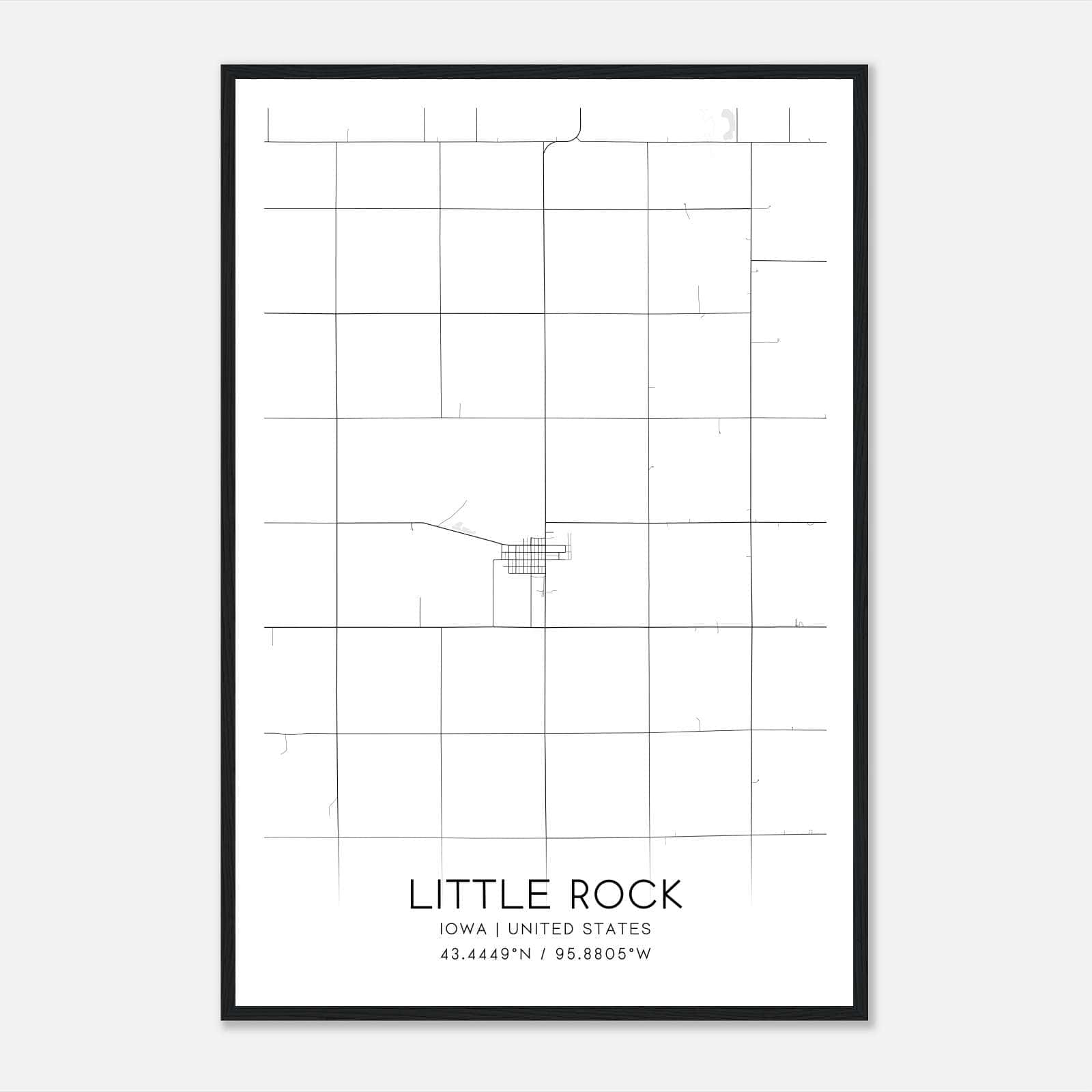 Little Rock Iowa Map Poster, Modern Home Decor Wall Art Print Little Rock Iowa Map Poster, Modern Home Decor Wall Art Print
