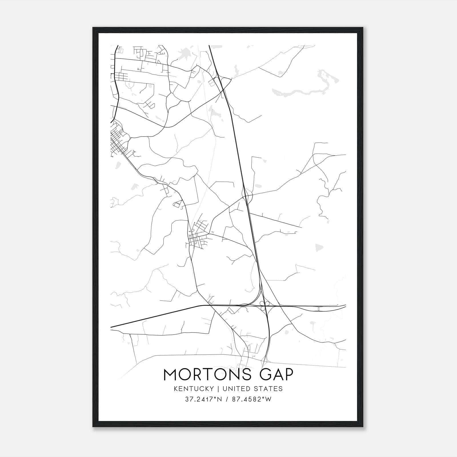 Mortons Gap Kentucky Map Poster, Modern Home Decor Wall Art Print Mortons Gap Kentucky Map Poster, Modern Home Decor Wall Art Print