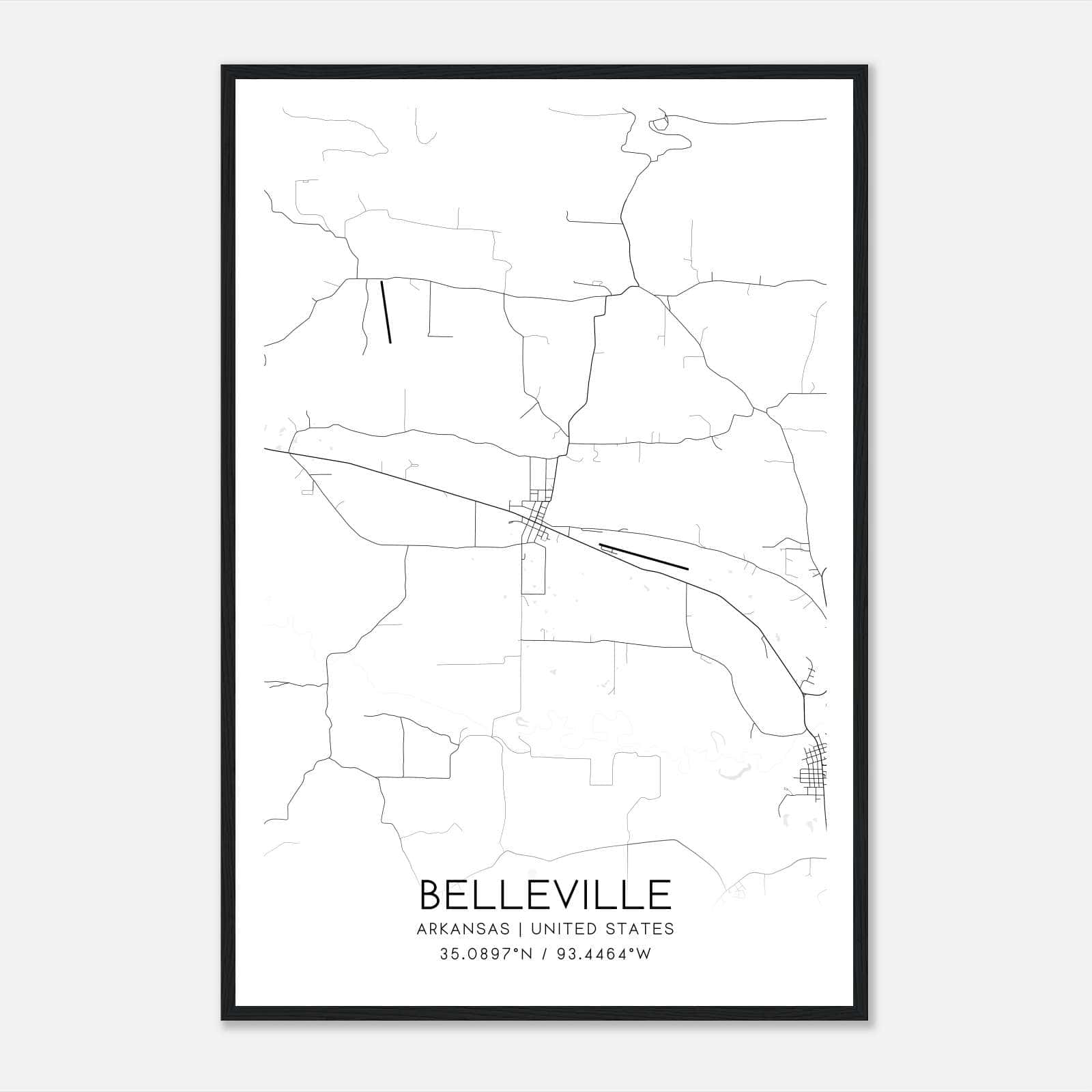 Belleville Arkansas Map Poster, Modern Home Decor Wall Art Print Belleville Arkansas Map Poster, Modern Home Decor Wall Art Print