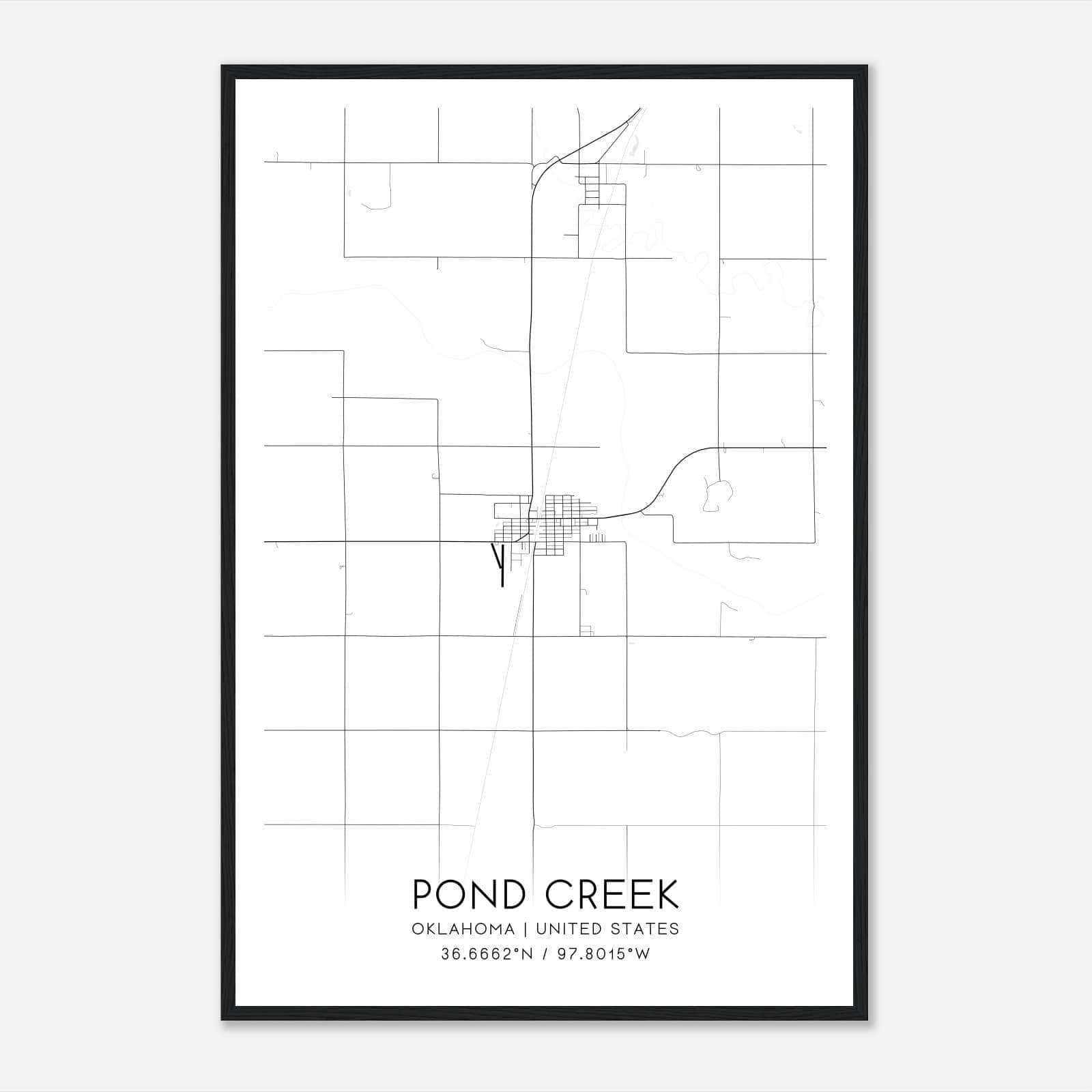 Pond Creek Oklahoma Map Poster, Modern Home Decor Wall Art Print Pond Creek Oklahoma Map Poster, Modern Home Decor Wall Art Print
