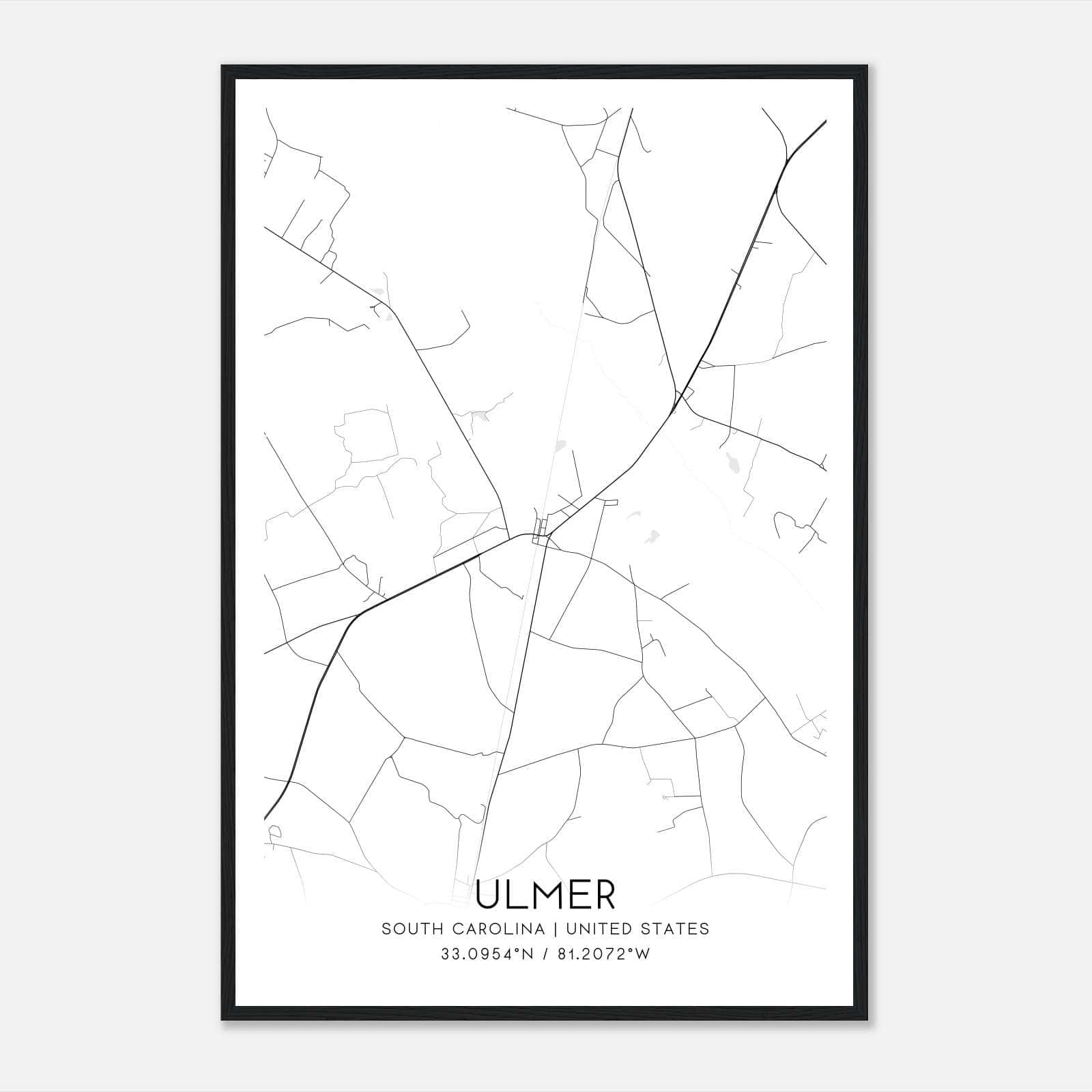 Ulmer South Carolina Map Poster, Modern Home Decor Wall Art Print Ulmer South Carolina Map Poster, Modern Home Decor Wall Art Print