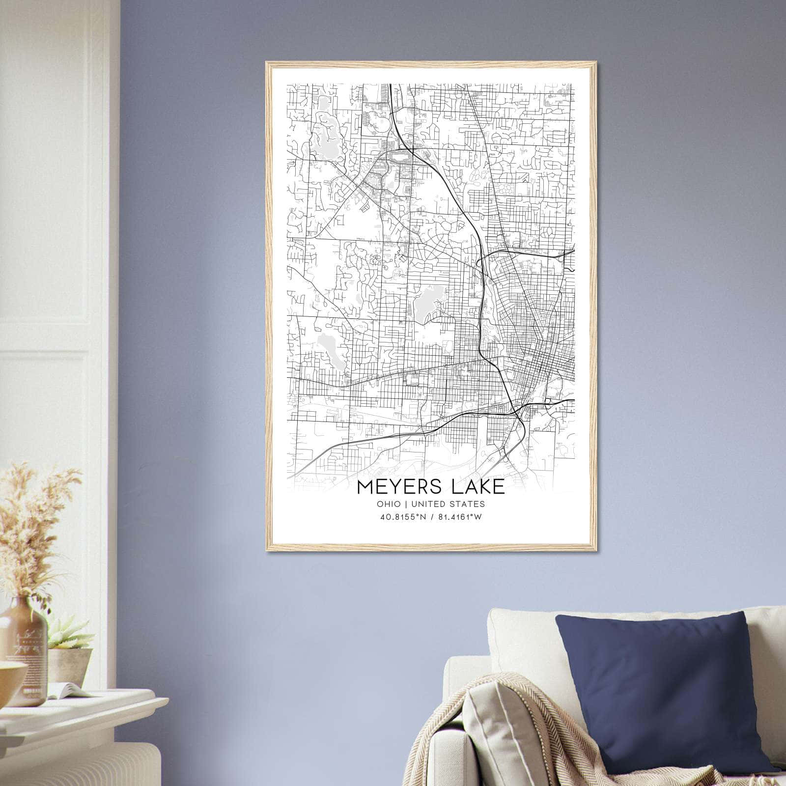 Deerfield Kansas Map Poster, Modern Home Decor Wall Art Print (Copy)