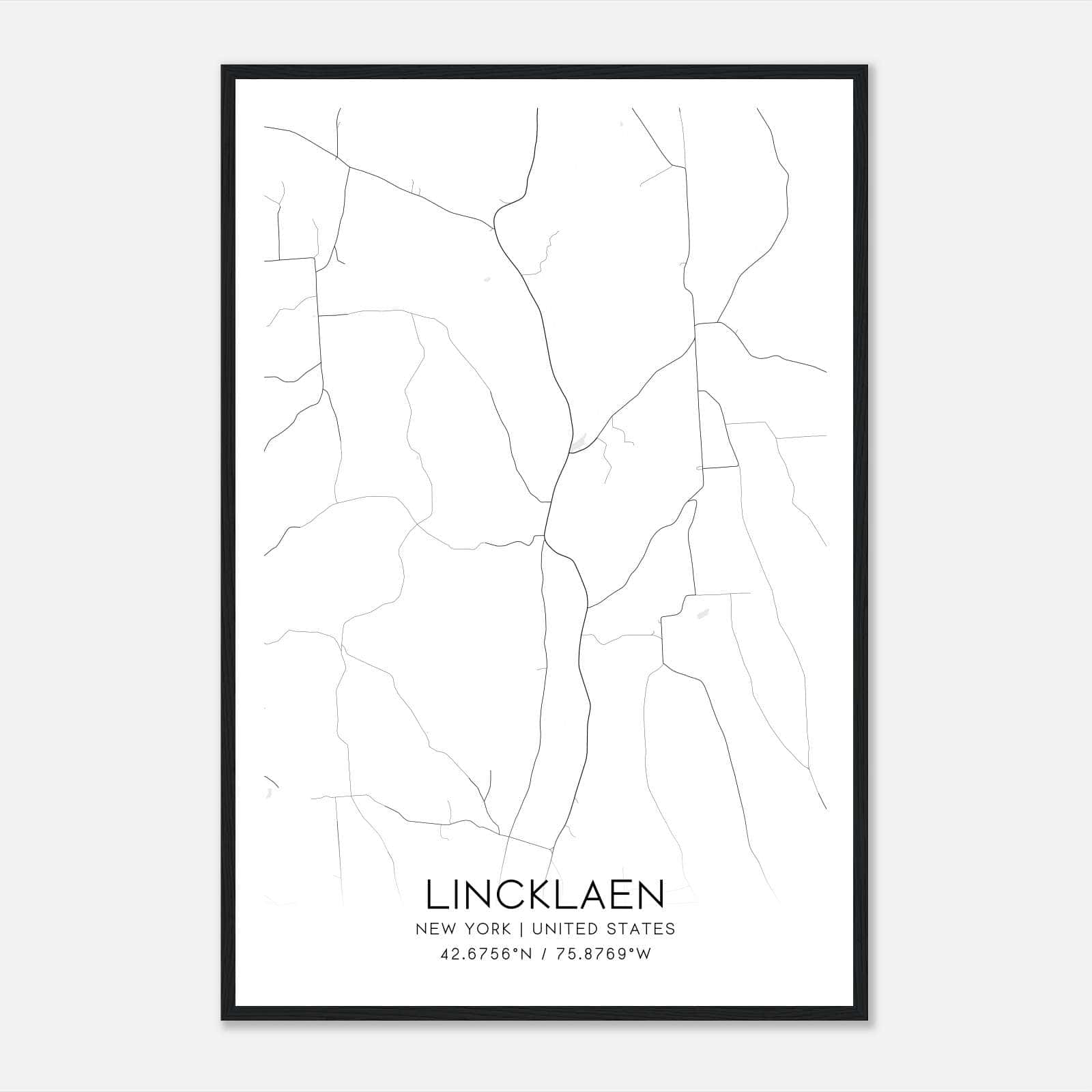 Lincklaen New York Map Poster, Modern Home Decor Wall Art Print Lincklaen New York Map Poster, Modern Home Decor Wall Art Print