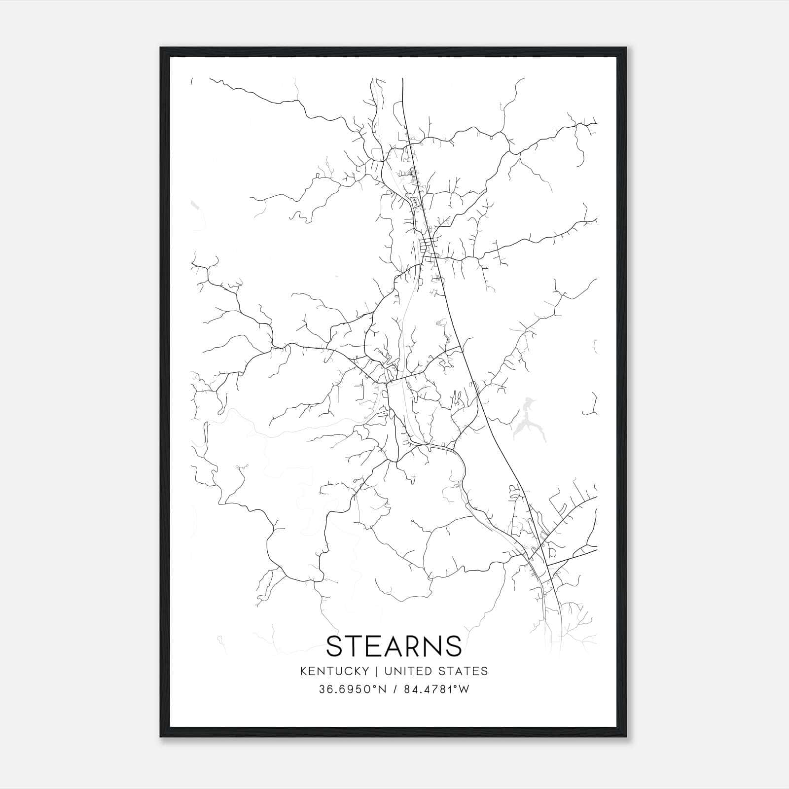 Stearns Kentucky Map Poster, Modern Home Decor Wall Art Print Stearns Kentucky Map Poster, Modern Home Decor Wall Art Print