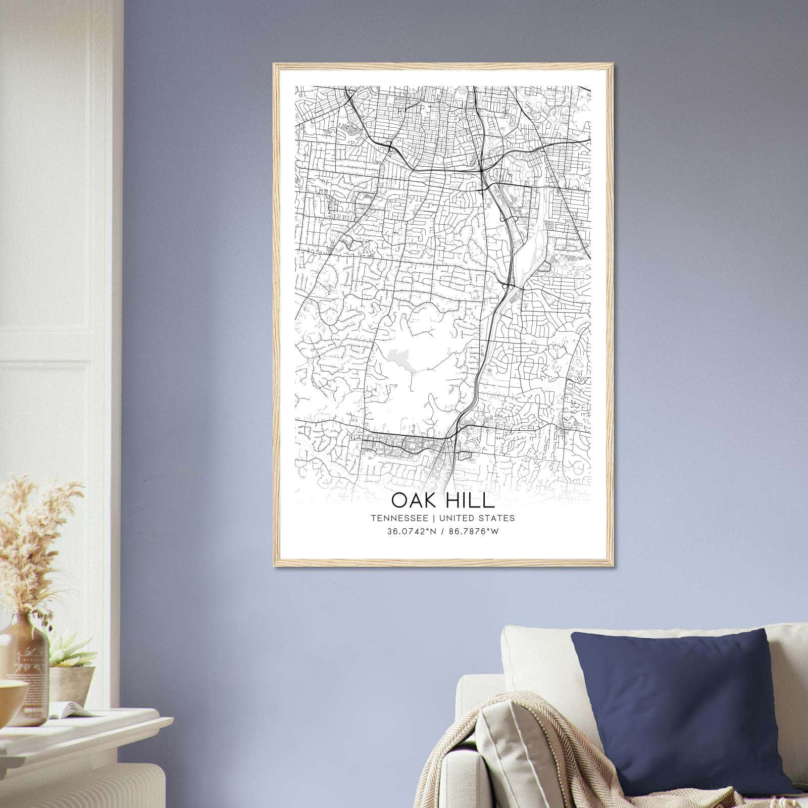 Deerfield Kansas Map Poster, Modern Home Decor Wall Art Print (Copy)