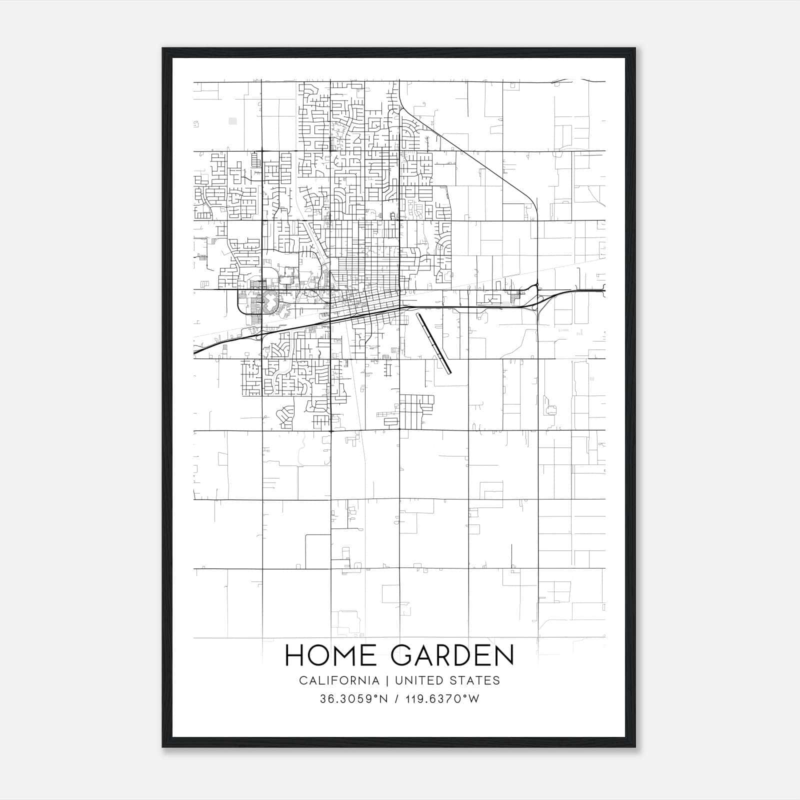 Home Garden California Map Poster, Modern Home Decor Wall Art Print Home Garden California Map Poster, Modern Home Decor Wall Art Print