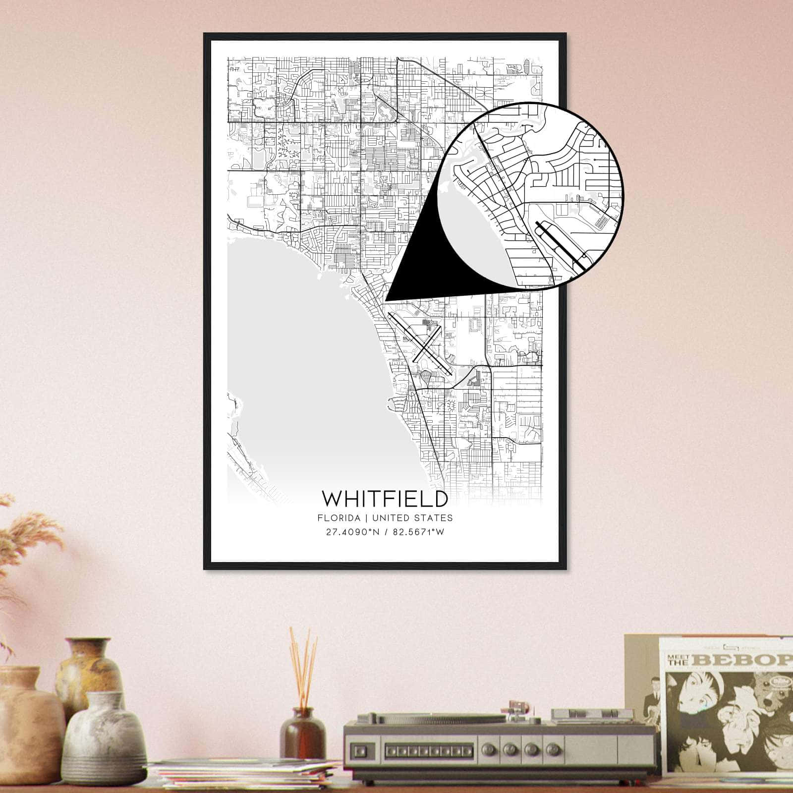 Deerfield Kansas Map Poster, Modern Home Decor Wall Art Print (Copy)