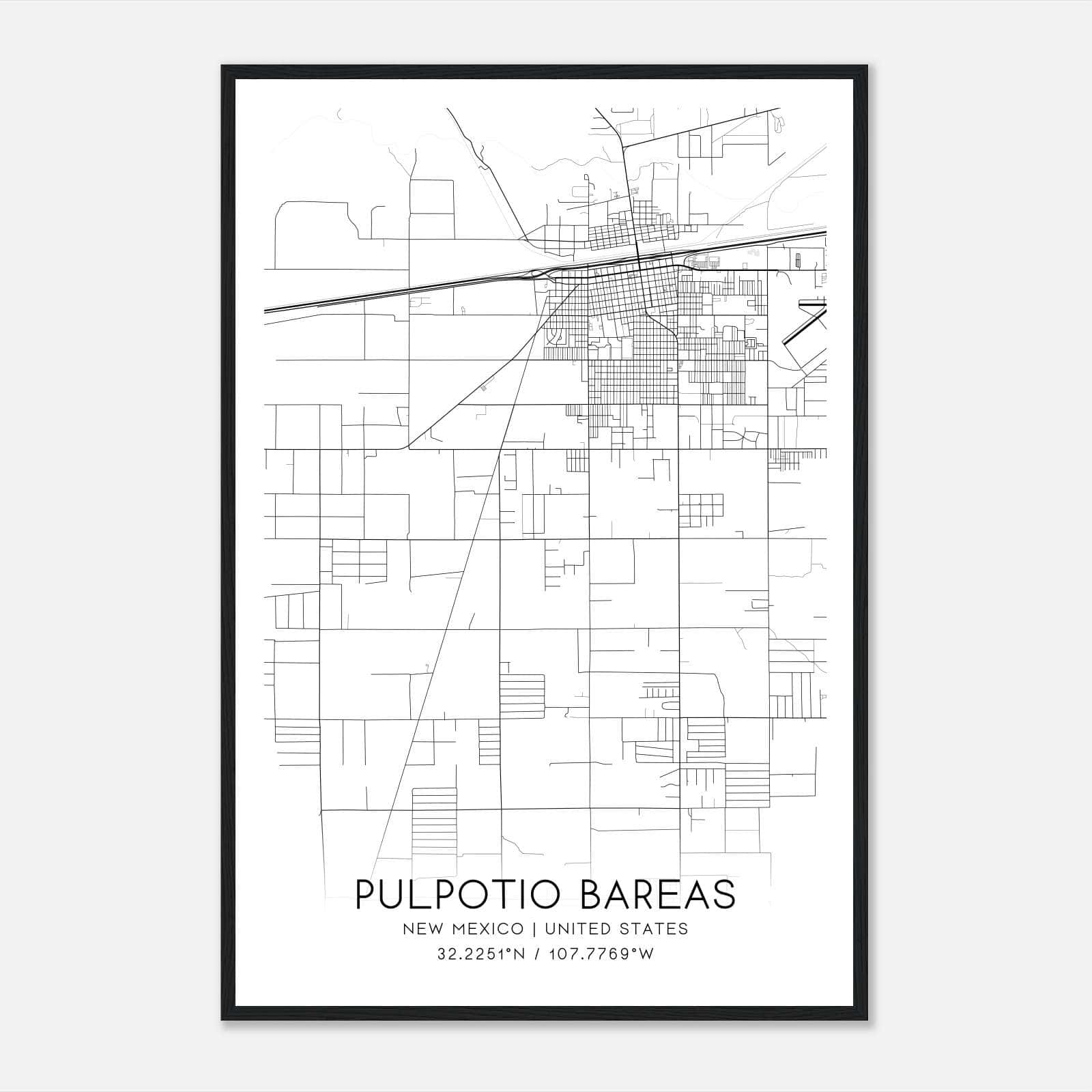 Pulpotio Bareas New Mexico Map Poster, Modern Home Decor Wall Art Print Pulpotio Bareas New Mexico Map Poster, Modern Home Decor Wall Art Print