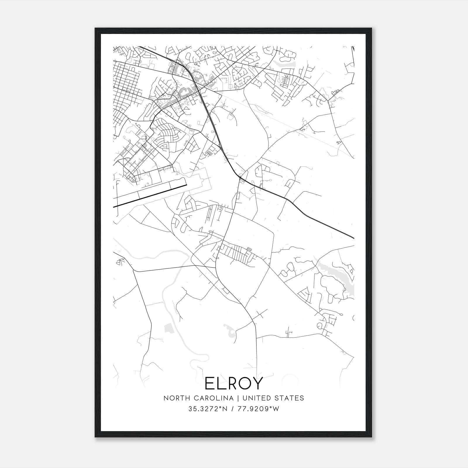 Elroy North Carolina Map Poster, Modern Home Decor Wall Art Print Elroy North Carolina Map Poster, Modern Home Decor Wall Art Print
