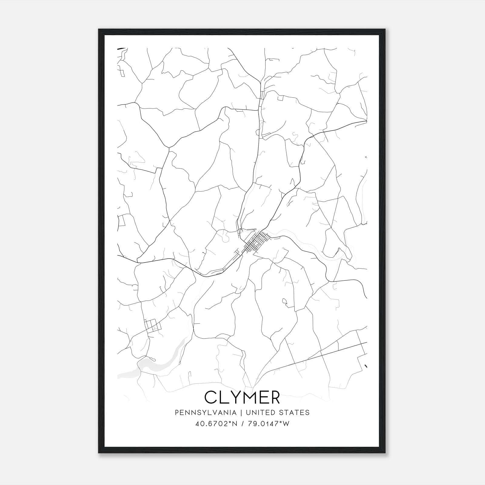 Clymer Pennsylvania Map Poster, Modern Home Decor Wall Art Print Clymer Pennsylvania Map Poster, Modern Home Decor Wall Art Print