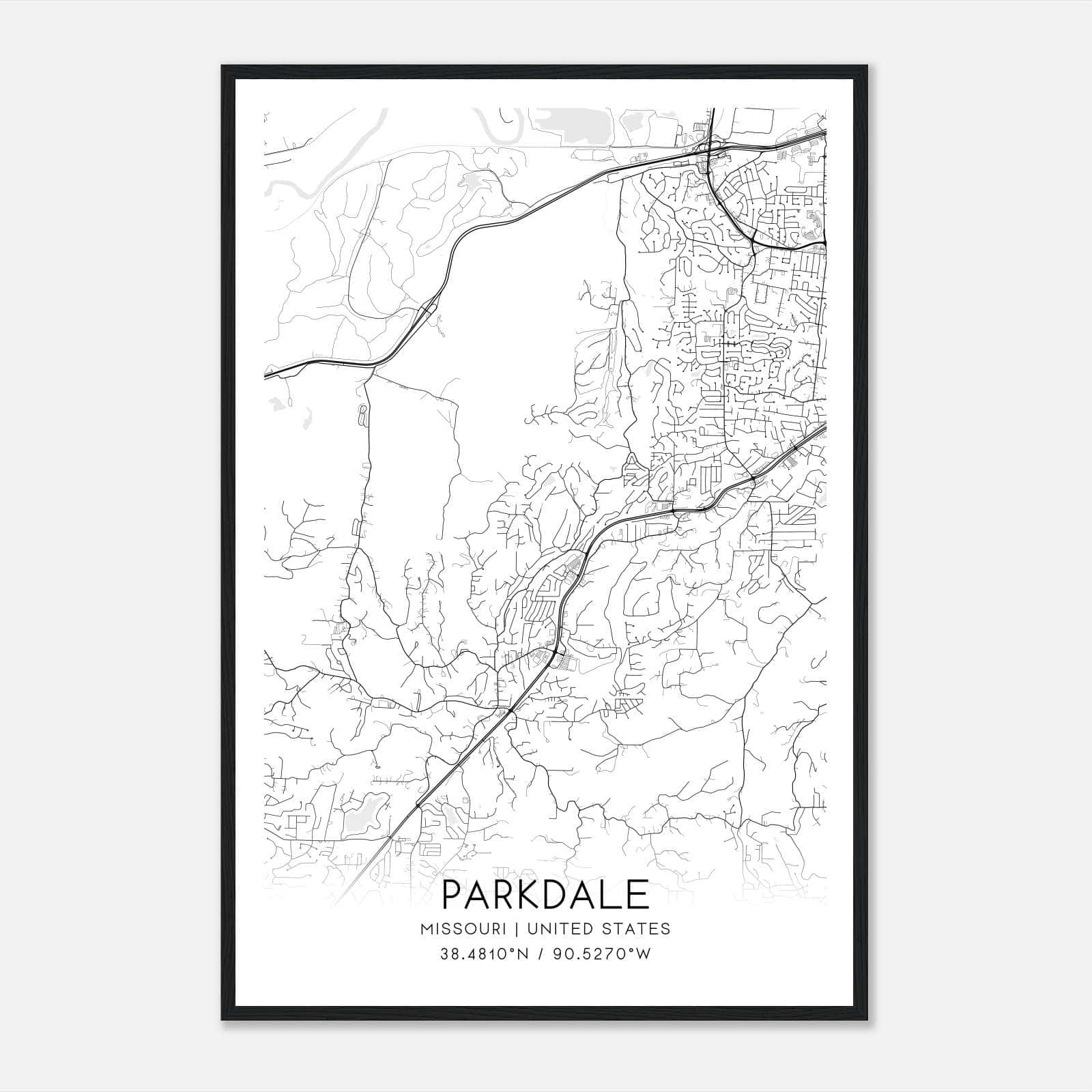 Parkdale Missouri Map Poster, Modern Home Decor Wall Art Print Parkdale Missouri Map Poster, Modern Home Decor Wall Art Print