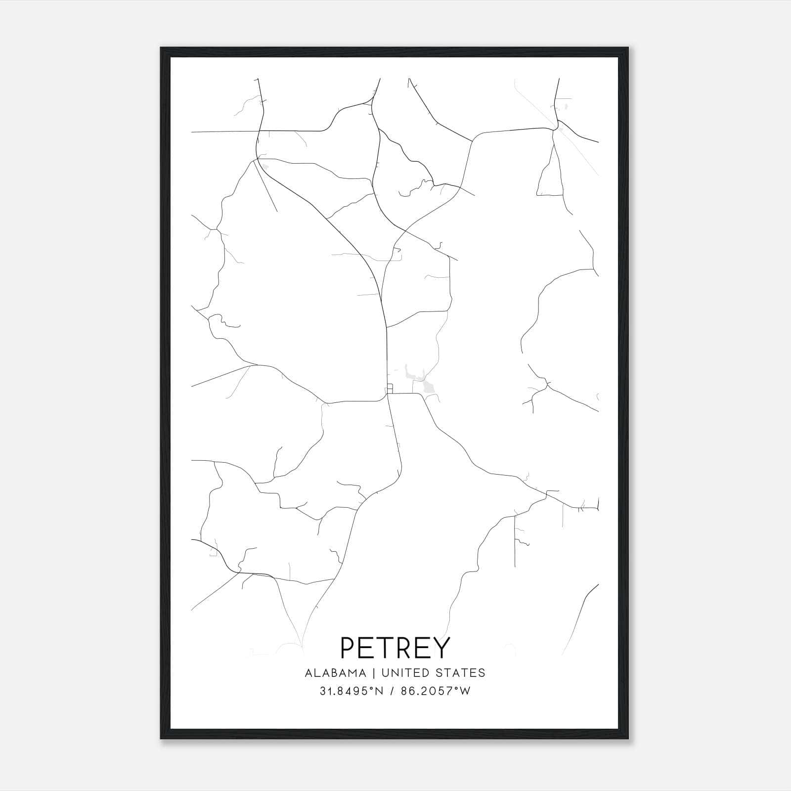 Petrey Alabama Map Poster, Modern Home Decor Wall Art Print Petrey Alabama Map Poster, Modern Home Decor Wall Art Print