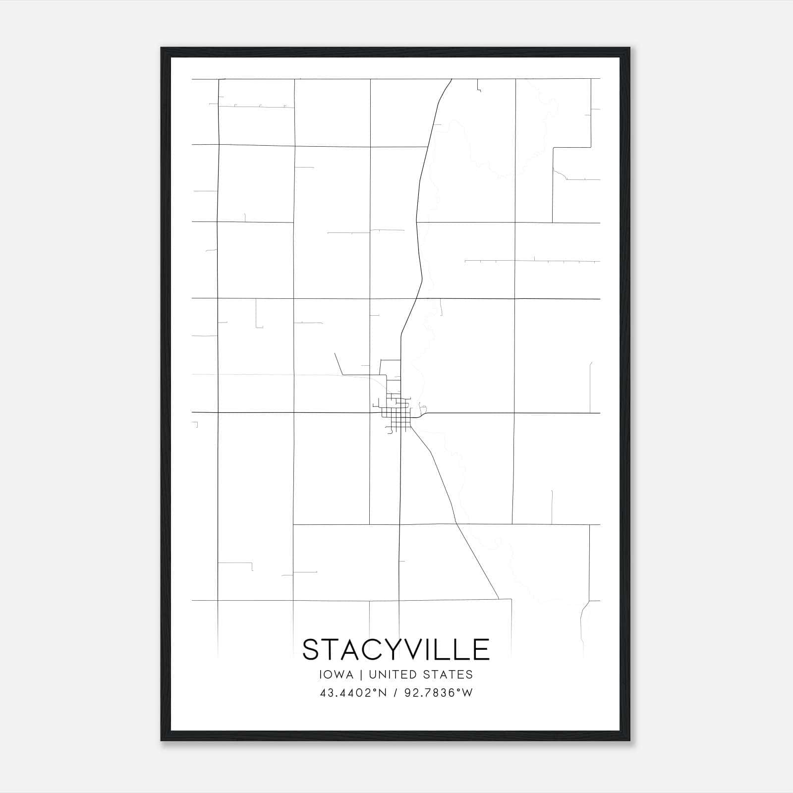 Stacyville Iowa Map Poster, Modern Home Decor Wall Art Print Stacyville Iowa Map Poster, Modern Home Decor Wall Art Print