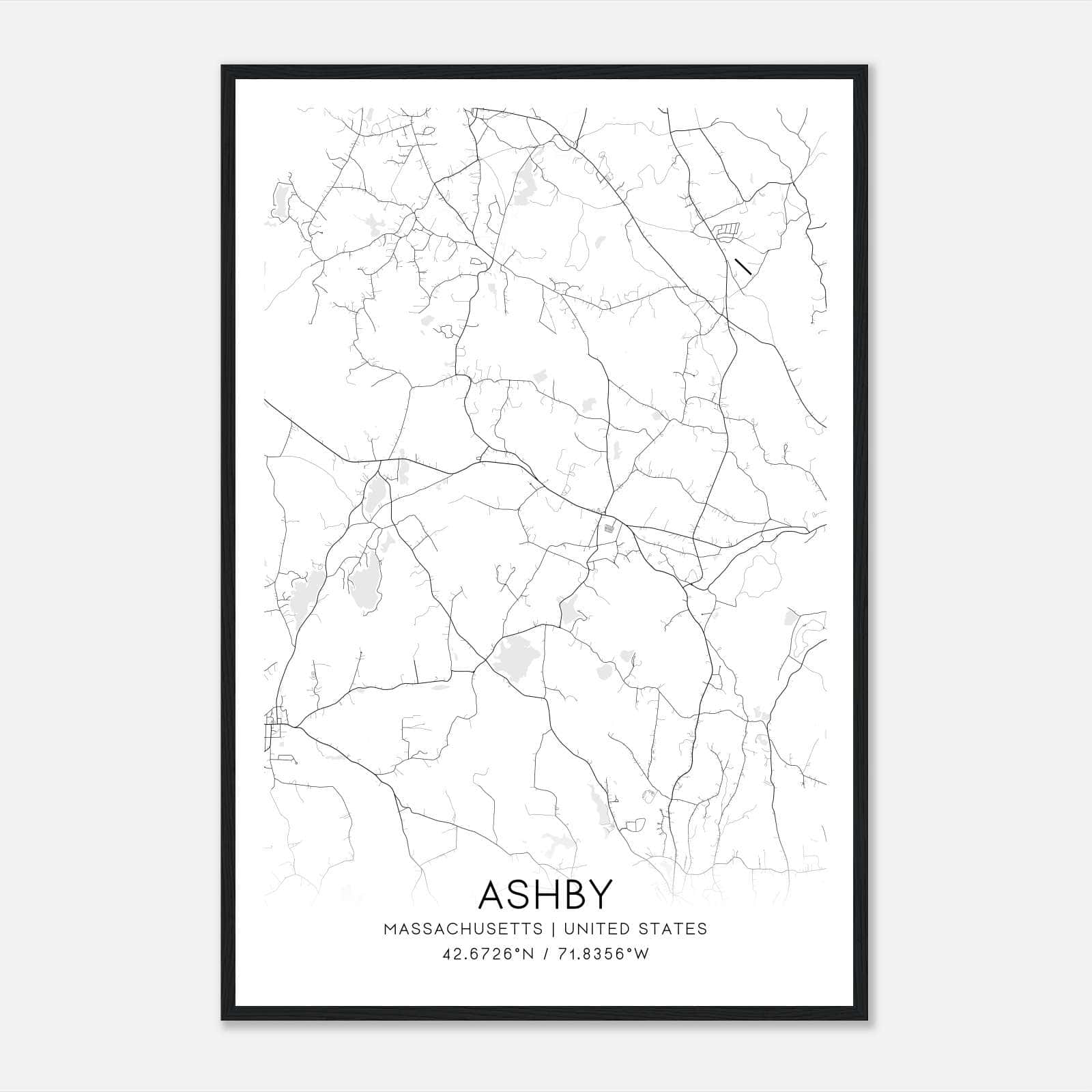 Ashby Massachusetts Map Poster, Modern Home Decor Wall Art Print Ashby Massachusetts Map Poster, Modern Home Decor Wall Art Print