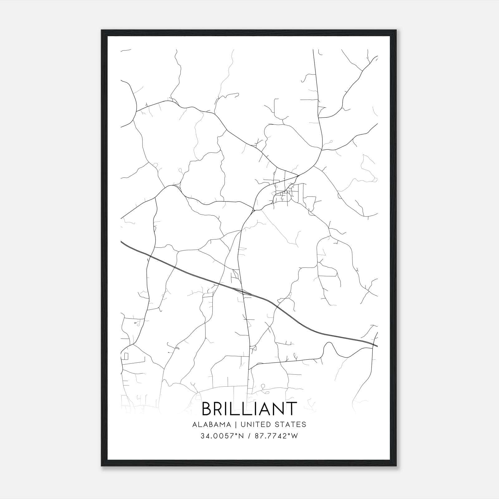 Brilliant Alabama Map Poster, Modern Home Decor Wall Art Print Brilliant Alabama Map Poster, Modern Home Decor Wall Art Print