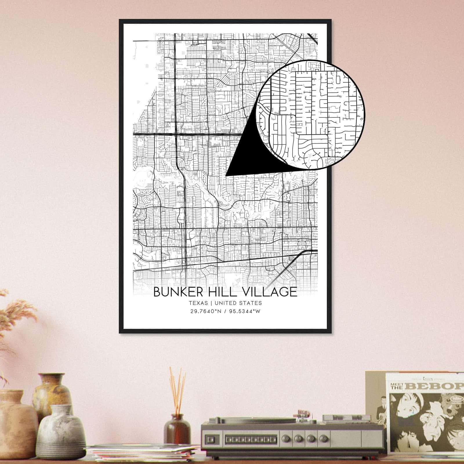 Deerfield Kansas Map Poster, Modern Home Decor Wall Art Print (Copy)
