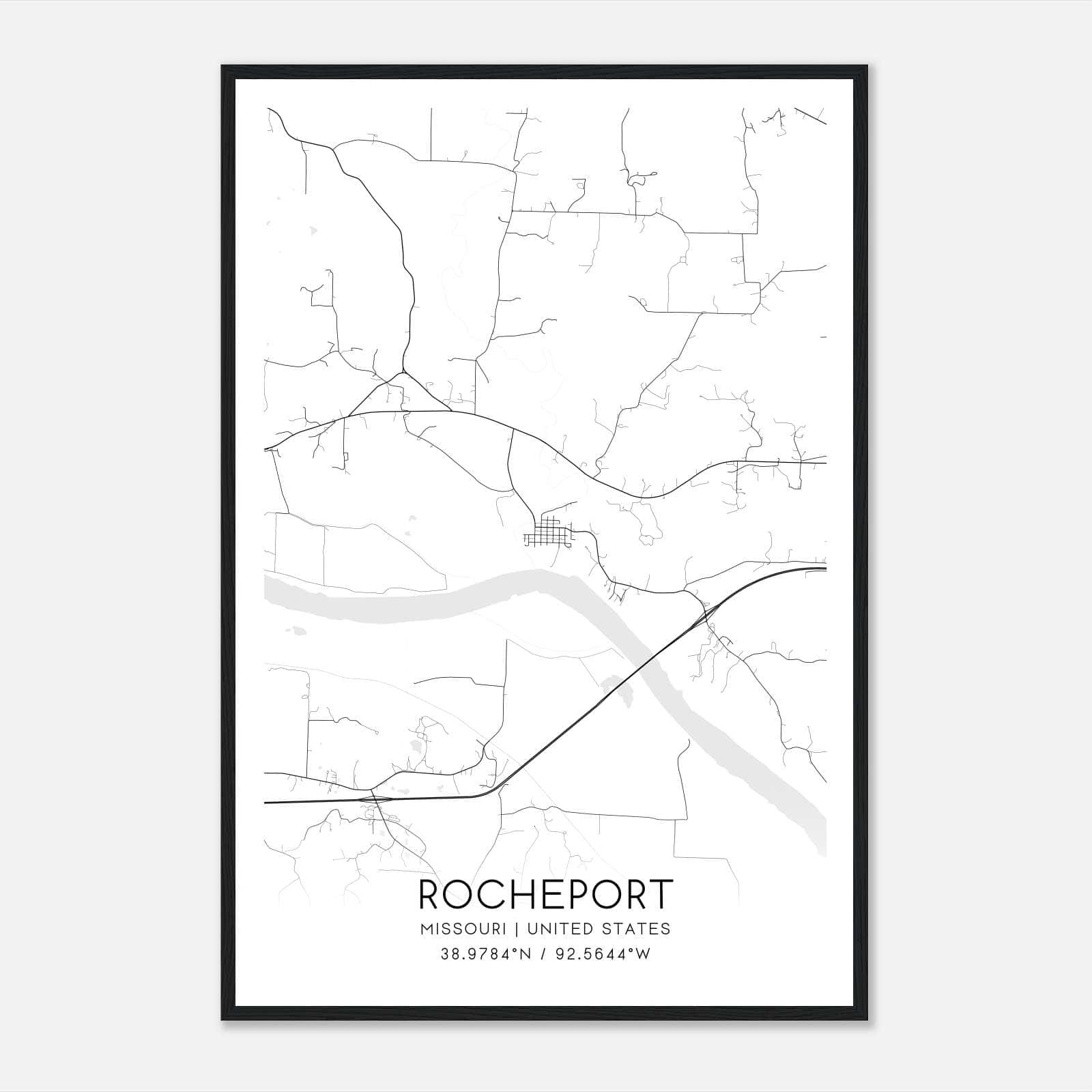 Rocheport Missouri Map Poster, Modern Home Decor Wall Art Print Rocheport Missouri Map Poster, Modern Home Decor Wall Art Print