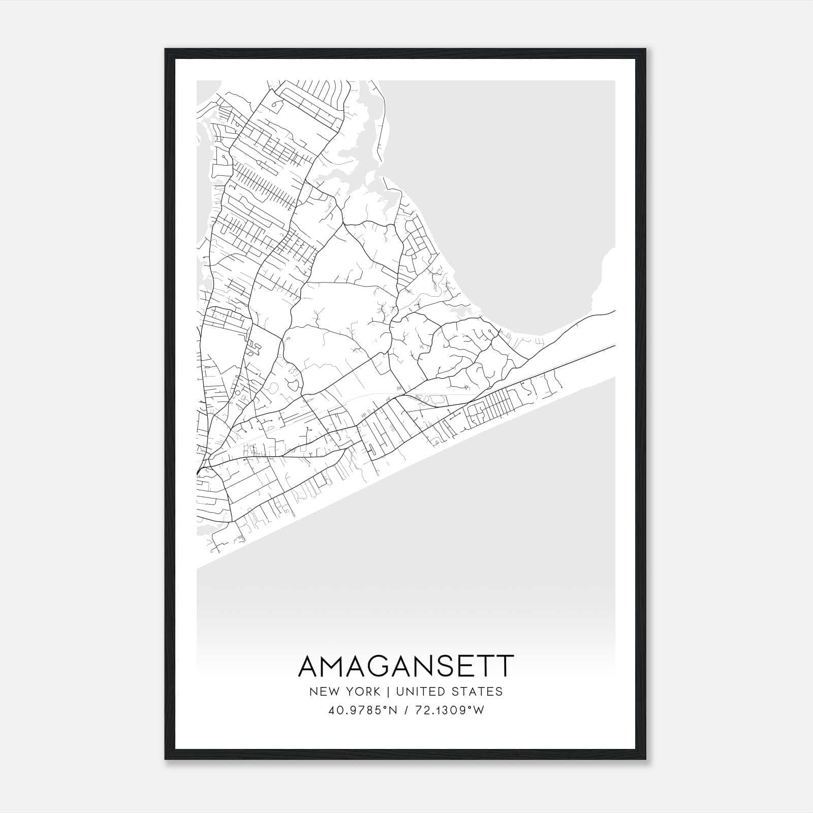 Amagansett New York Map Poster, Modern Home Decor Wall Art Print Amagansett New York Map Poster, Modern Home Decor Wall Art Print