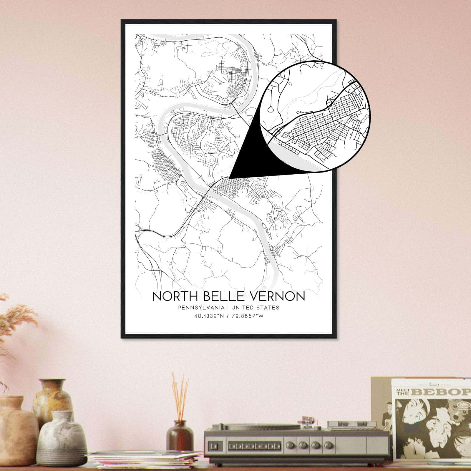 Deerfield Kansas Map Poster, Modern Home Decor Wall Art Print (Copy)
