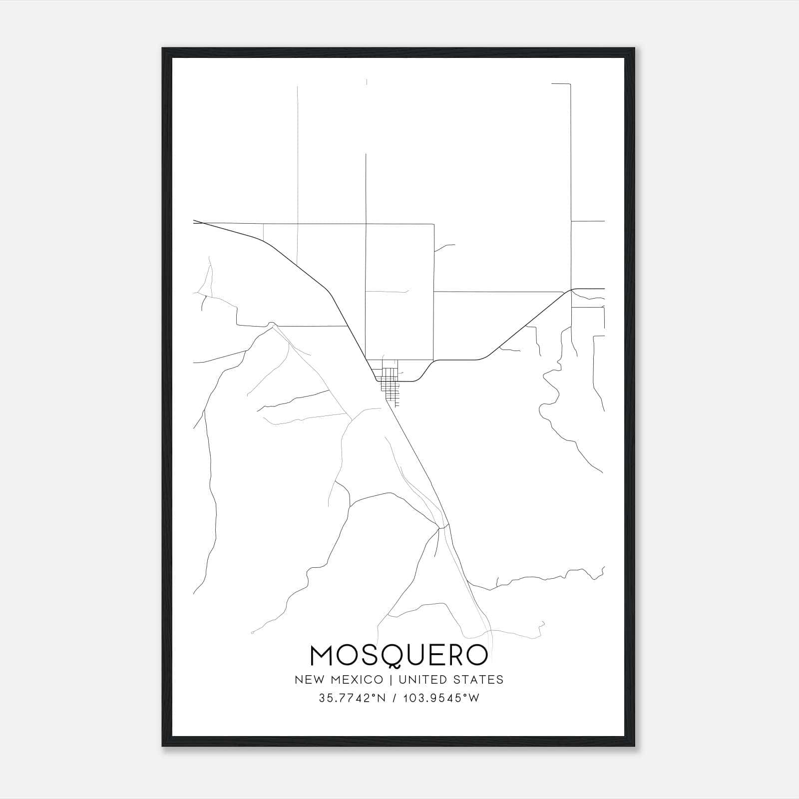Mosquero New Mexico Map Poster, Modern Home Decor Wall Art Print Mosquero New Mexico Map Poster, Modern Home Decor Wall Art Print