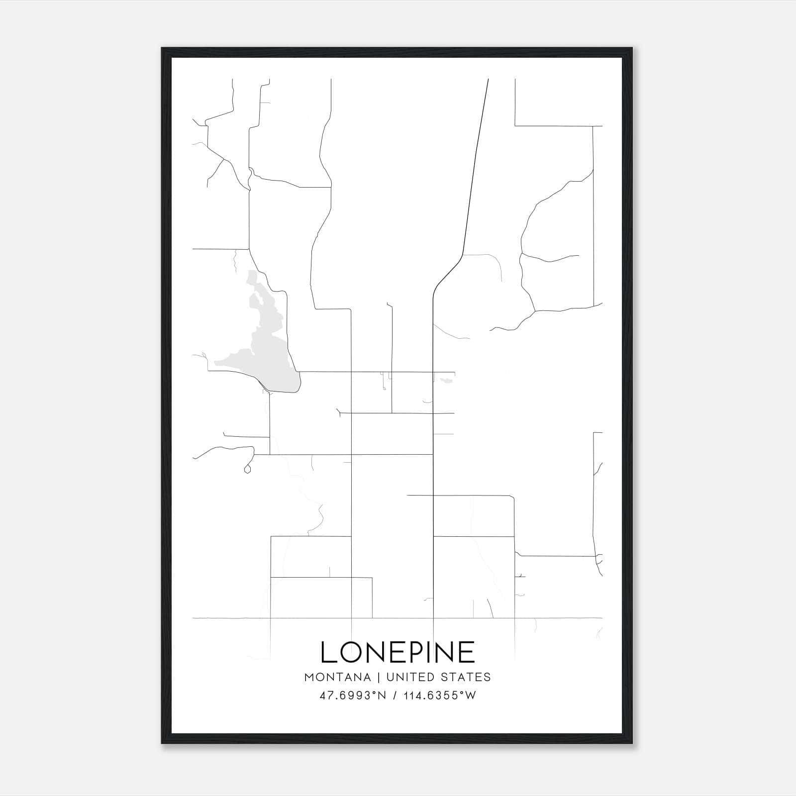 Lonepine Montana Map Poster, Modern Home Decor Wall Art Print Lonepine Montana Map Poster, Modern Home Decor Wall Art Print