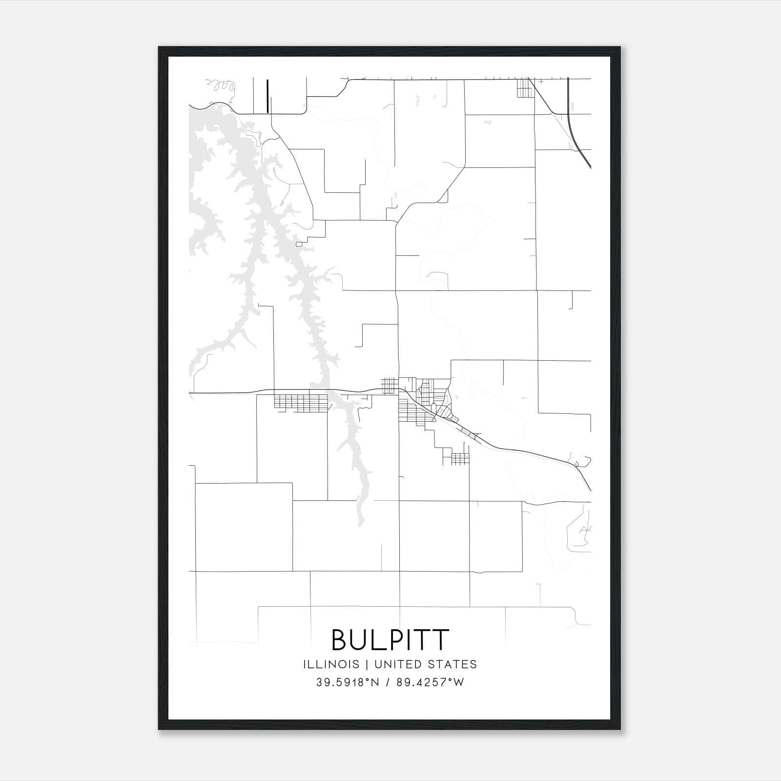 Bulpitt Illinois Map Poster, Modern Home Decor Wall Art Print Bulpitt Illinois Map Poster, Modern Home Decor Wall Art Print