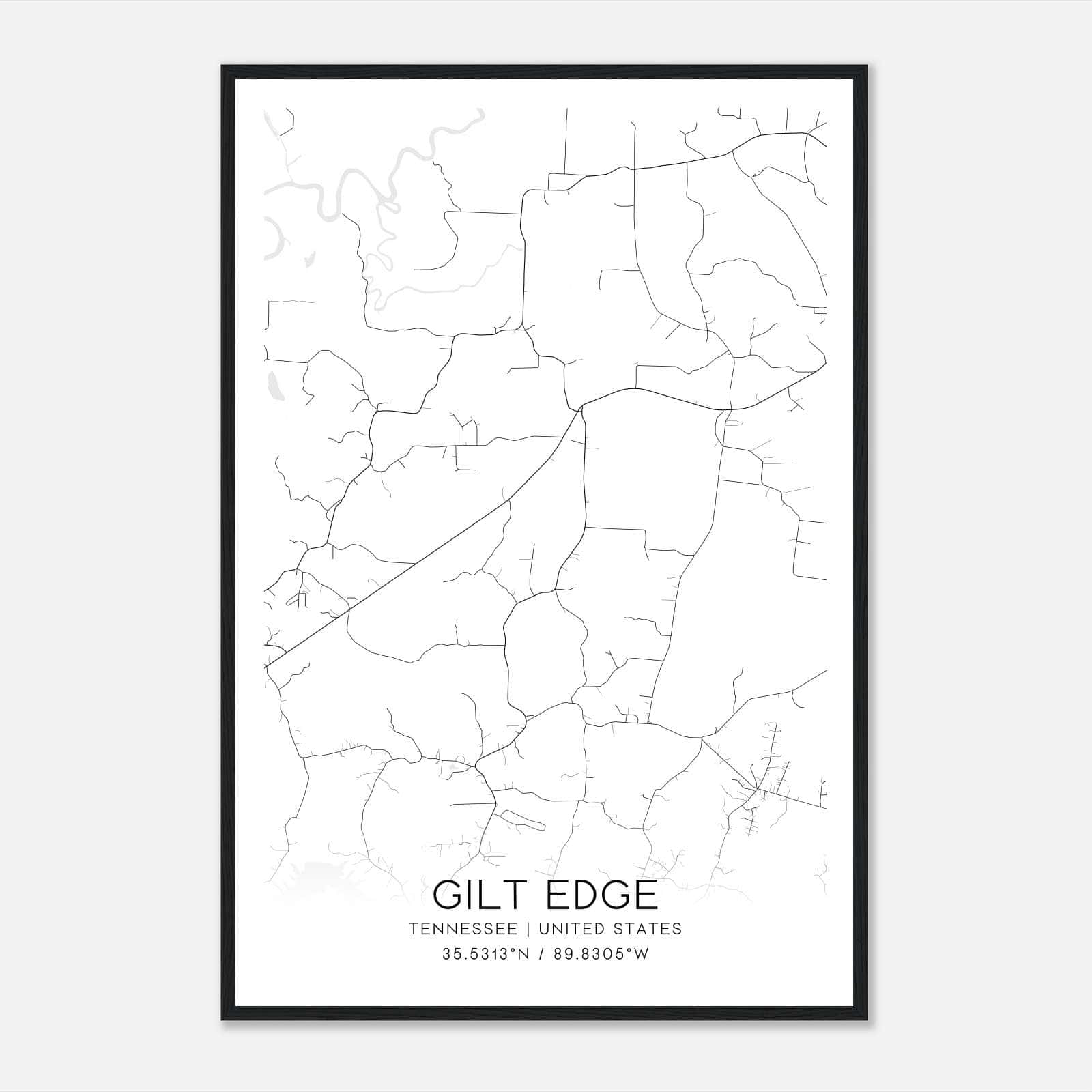 Gilt Edge Tennessee Map Poster, Modern Home Decor Wall Art Print Gilt Edge Tennessee Map Poster, Modern Home Decor Wall Art Print