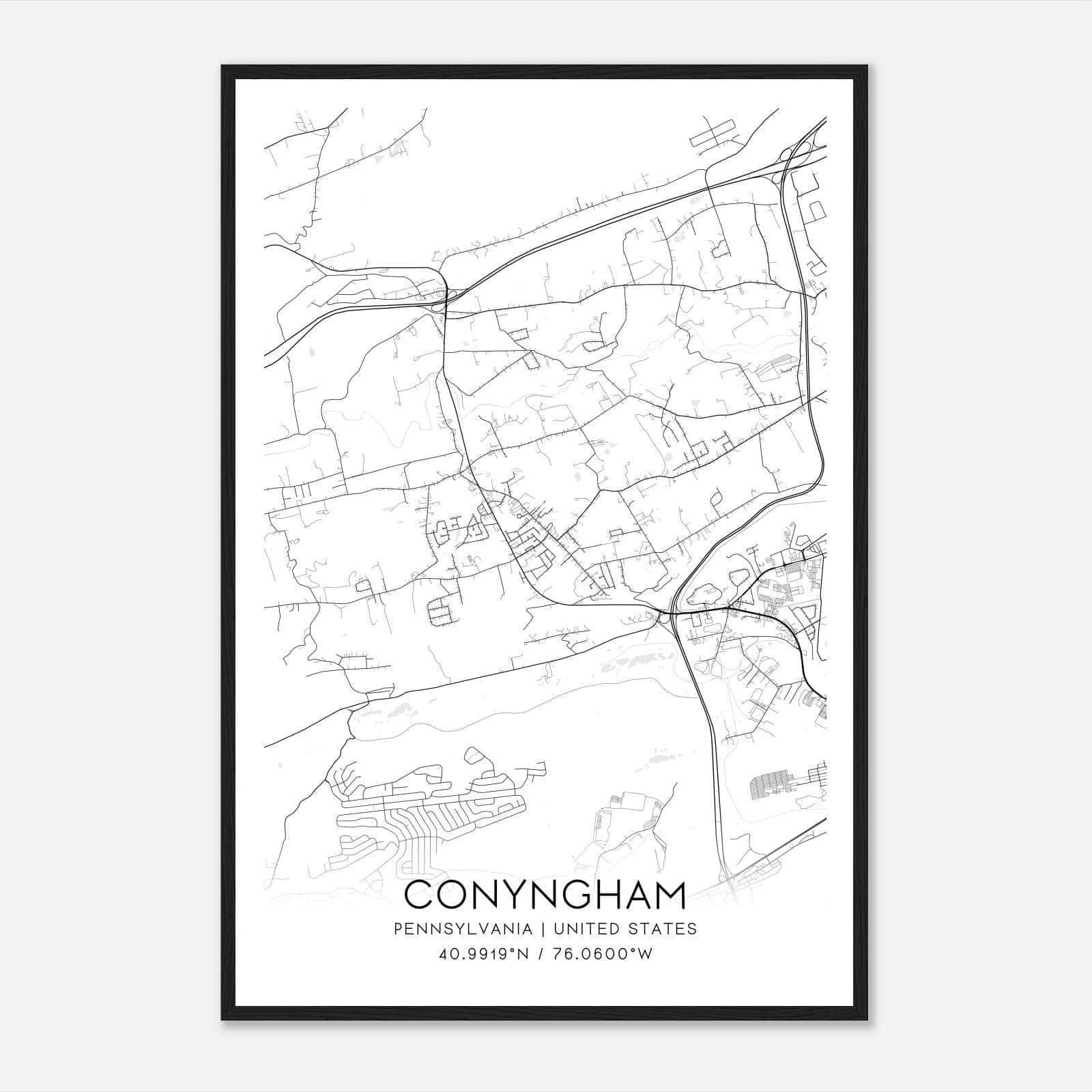 Conyngham Pennsylvania Map Poster, Modern Home Decor Wall Art Print Conyngham Pennsylvania Map Poster, Modern Home Decor Wall Art Print