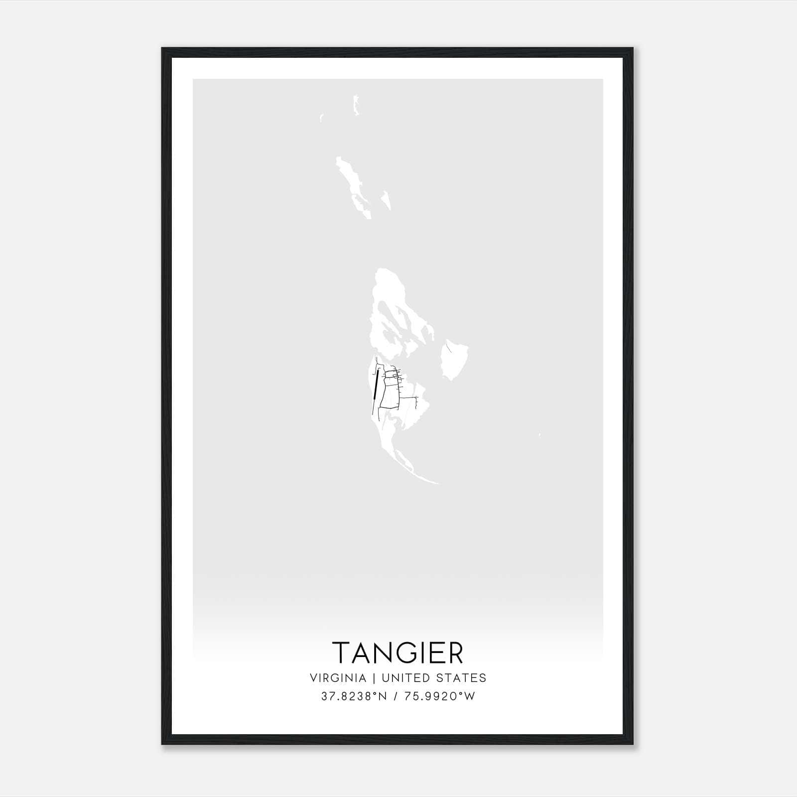 Tangier Virginia Map Poster, Modern Home Decor Wall Art Print Tangier Virginia Map Poster, Modern Home Decor Wall Art Print