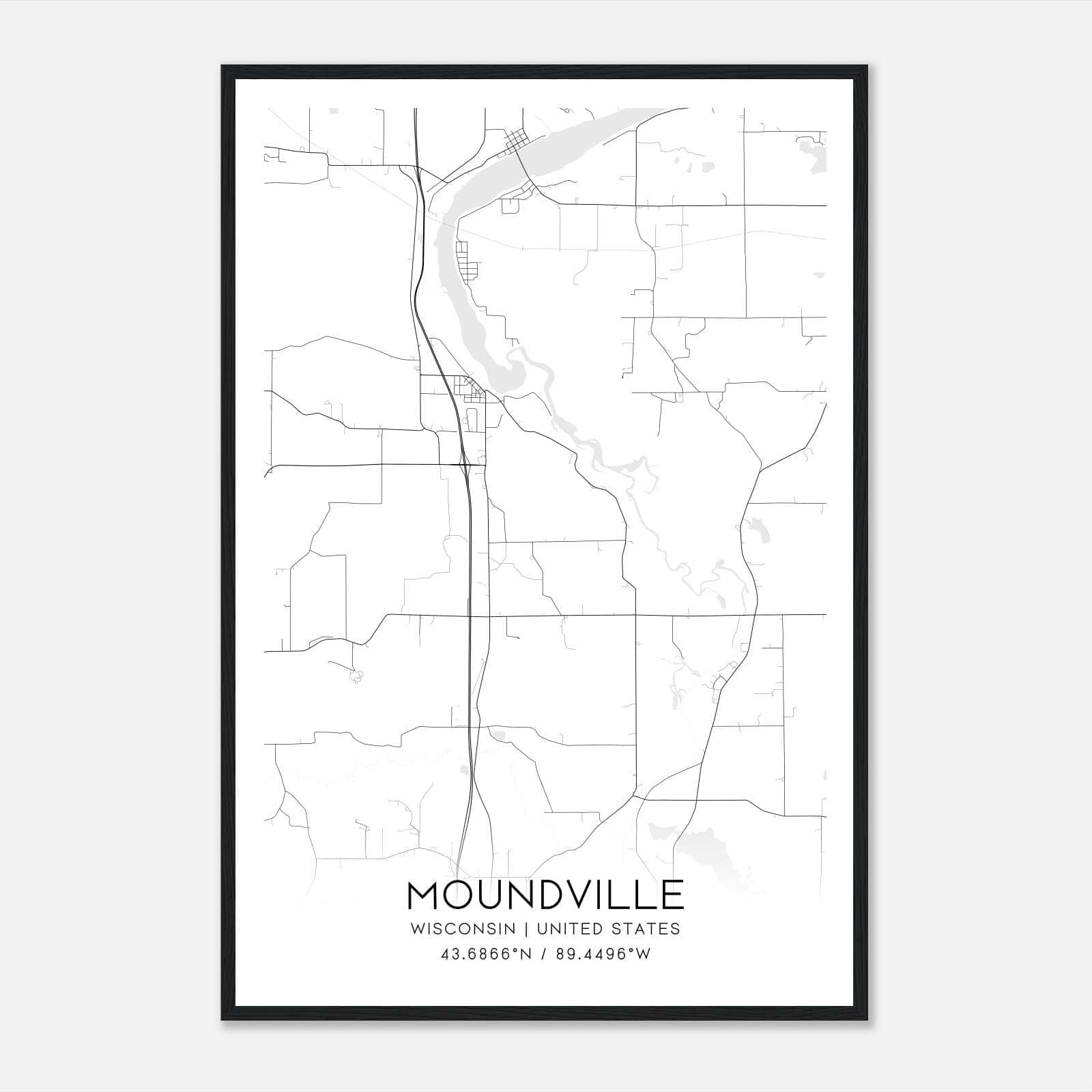 Moundville Wisconsin Map Poster, Modern Home Decor Wall Art Print Moundville Wisconsin Map Poster, Modern Home Decor Wall Art Print
