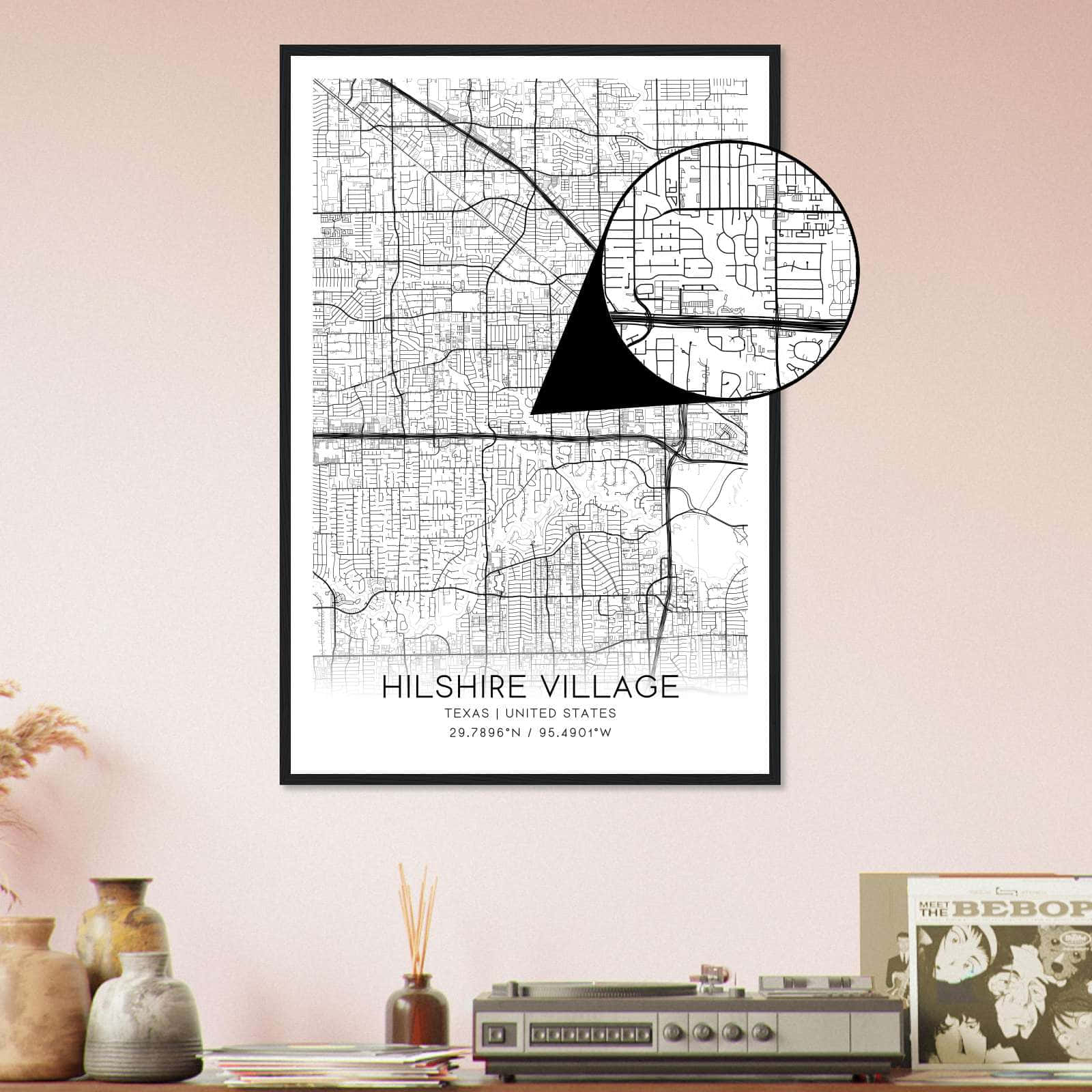 Deerfield Kansas Map Poster, Modern Home Decor Wall Art Print (Copy)