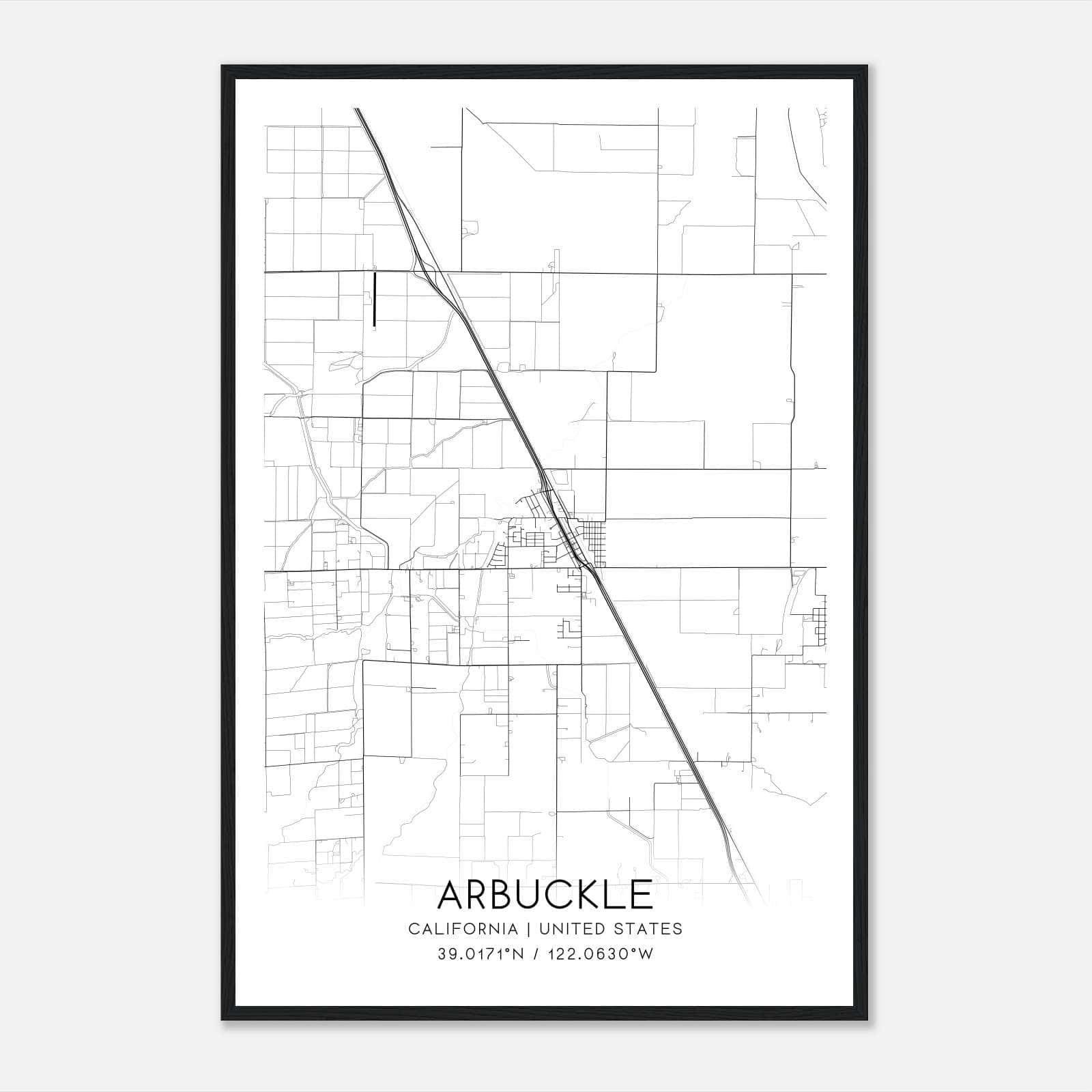 Arbuckle California Map Poster, Modern Home Decor Wall Art Print Arbuckle California Map Poster, Modern Home Decor Wall Art Print