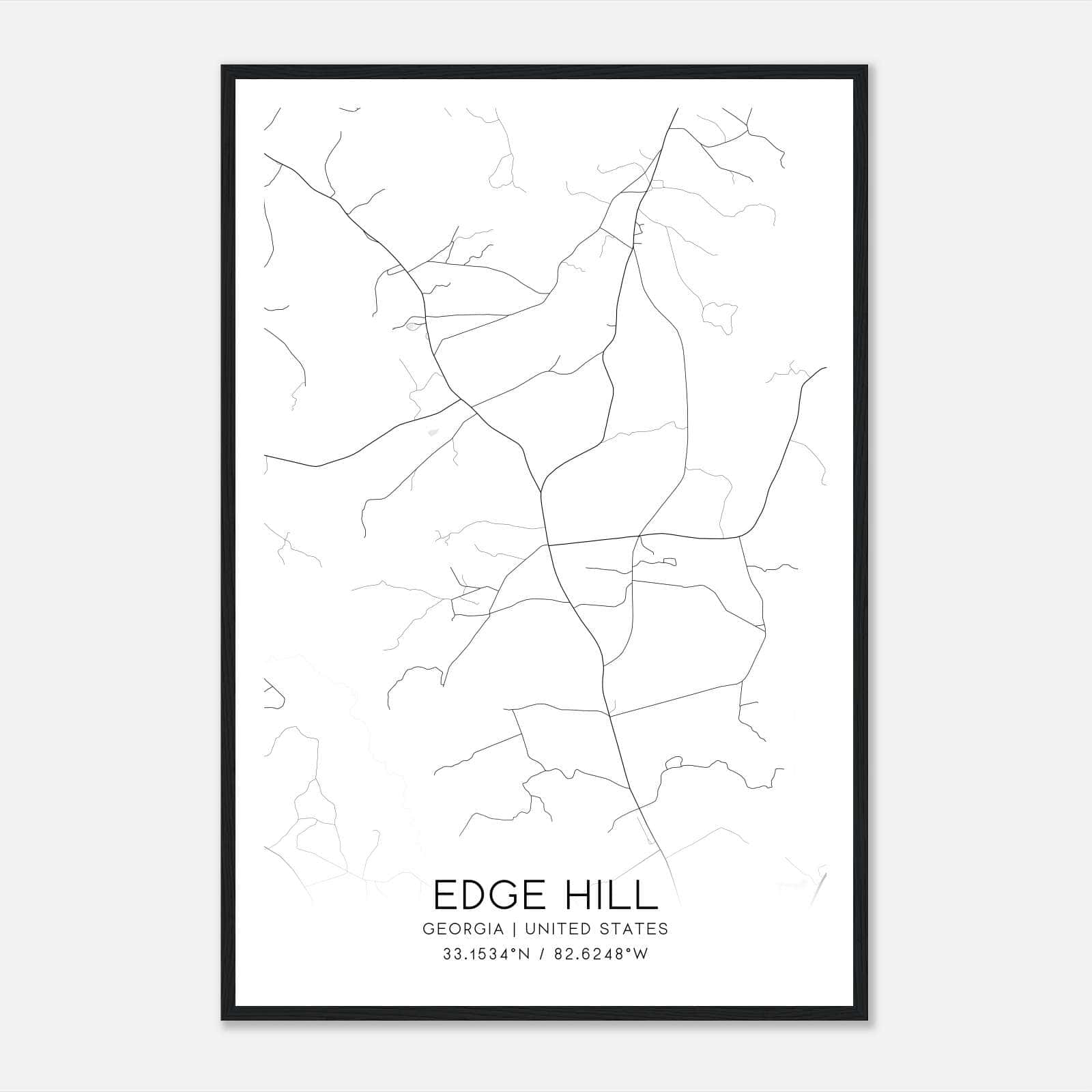 Edge Hill Georgia Map Poster, Modern Home Decor Wall Art Print Edge Hill Georgia Map Poster, Modern Home Decor Wall Art Print