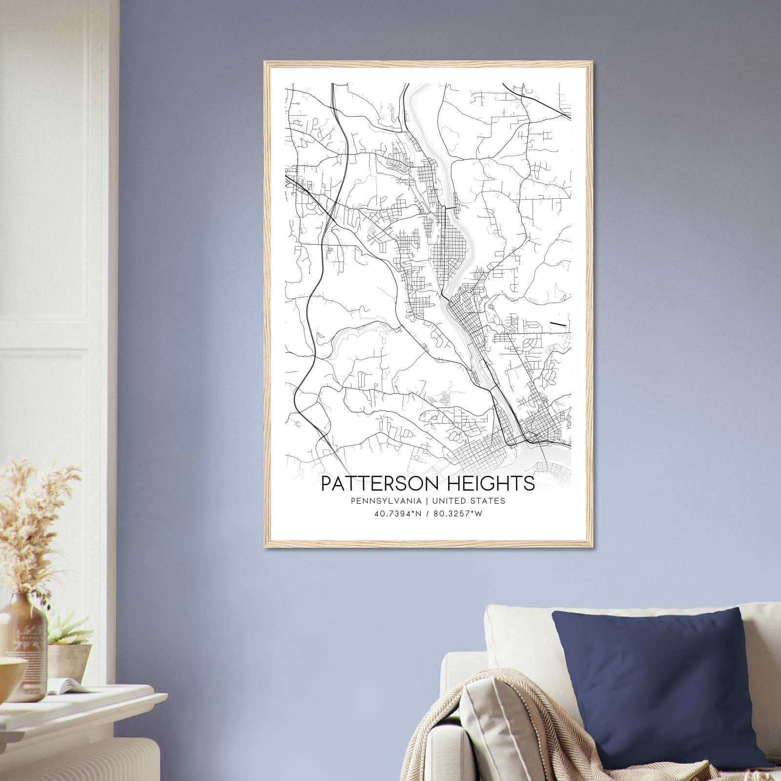 Deerfield Kansas Map Poster, Modern Home Decor Wall Art Print (Copy)