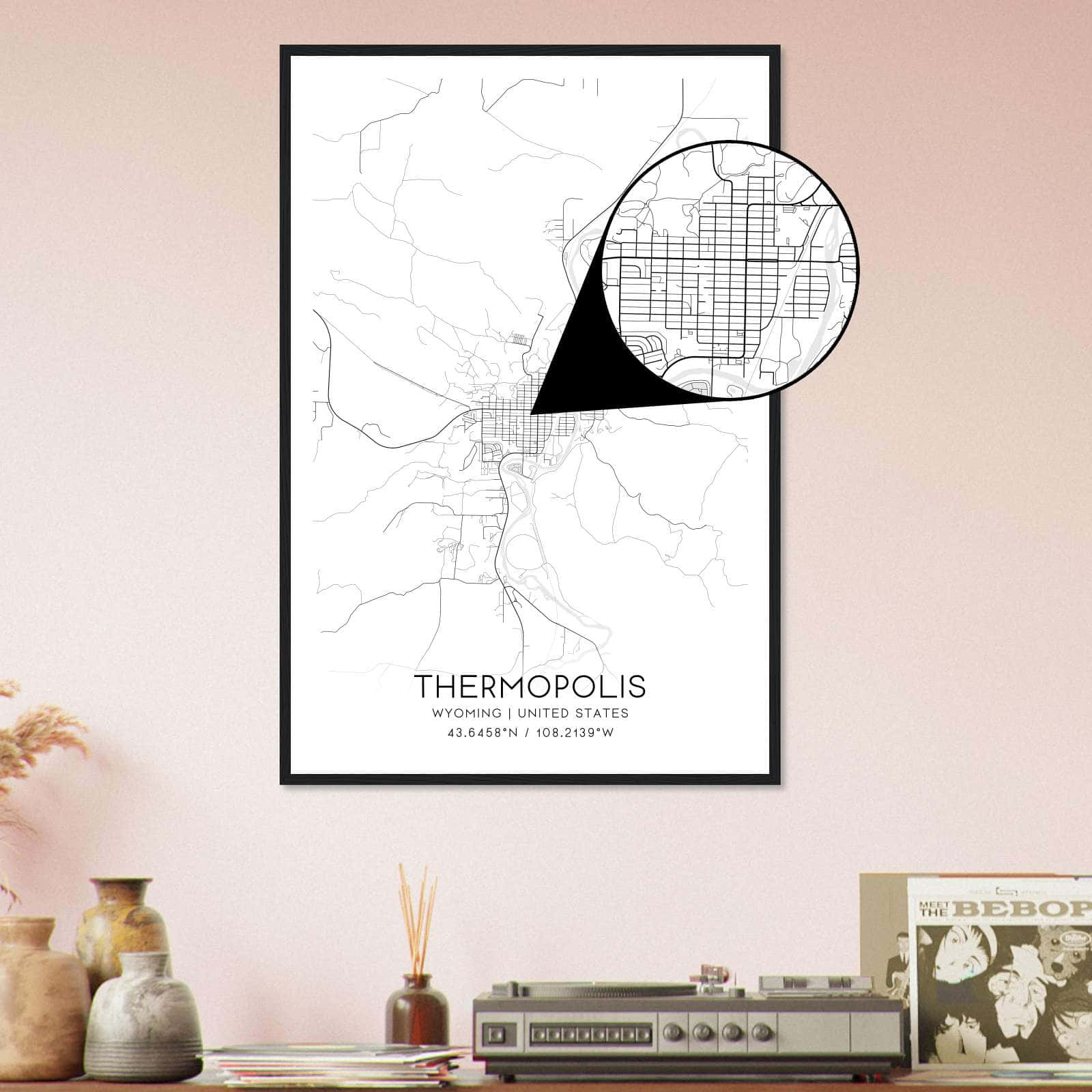 Deerfield Kansas Map Poster, Modern Home Decor Wall Art Print (Copy)