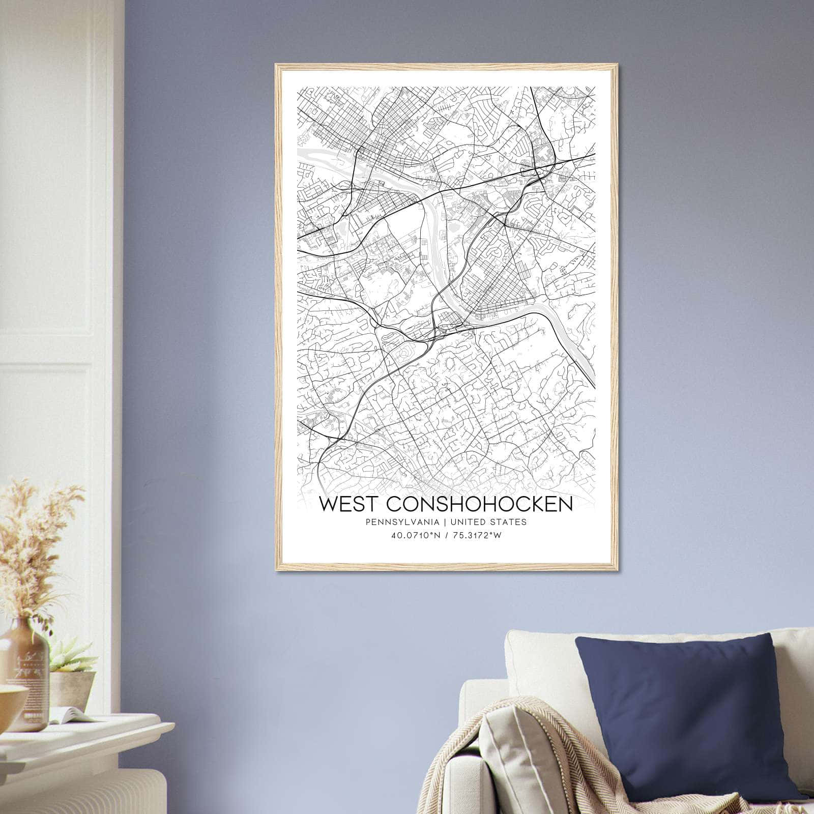 Deerfield Kansas Map Poster, Modern Home Decor Wall Art Print (Copy)