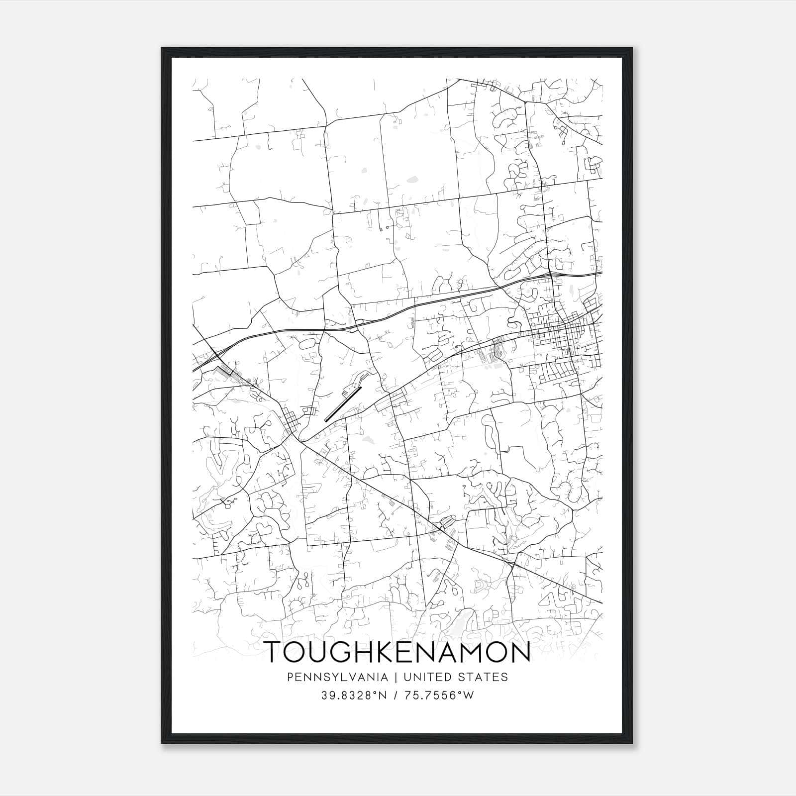 Toughkenamon Pennsylvania Map Poster, Modern Home Decor Wall Art Print Toughkenamon Pennsylvania Map Poster, Modern Home Decor Wall Art Print