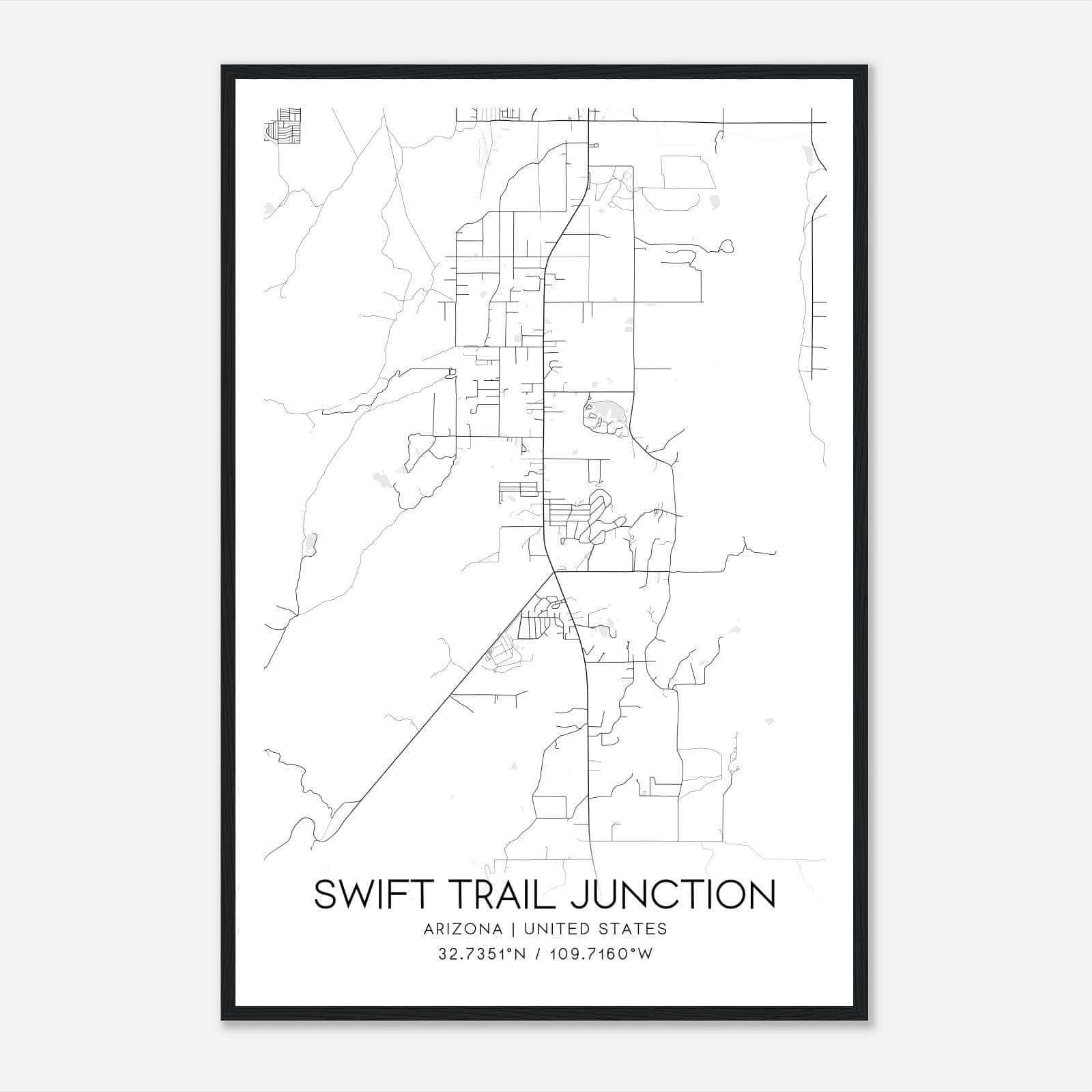 Swift Trail Junction Arizona Map Poster, Modern Home Decor Wall Art Print Swift Trail Junction Arizona Map Poster, Modern Home Decor Wall Art Print