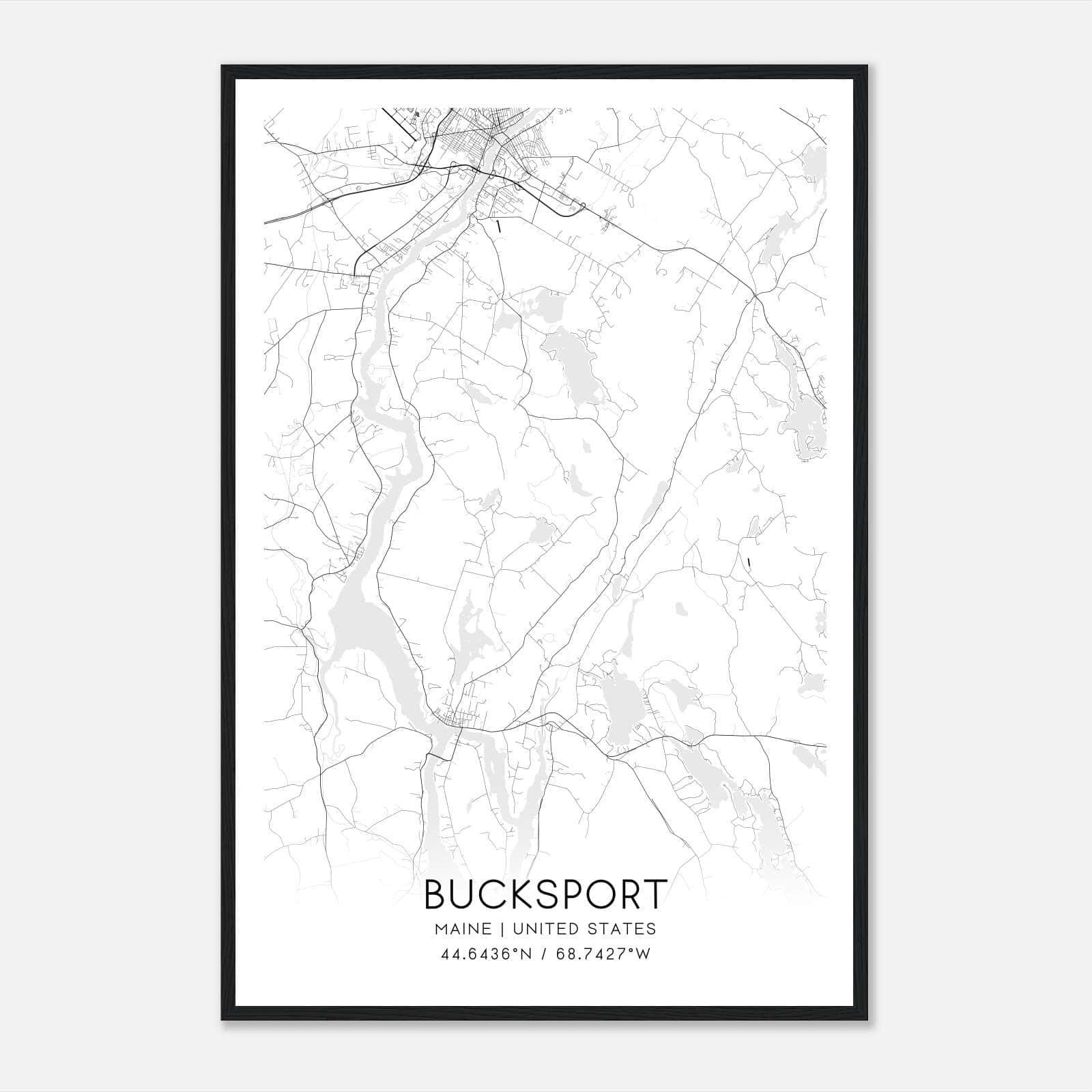 Bucksport Maine Map Poster, Modern Home Decor Wall Art Print Bucksport Maine Map Poster, Modern Home Decor Wall Art Print