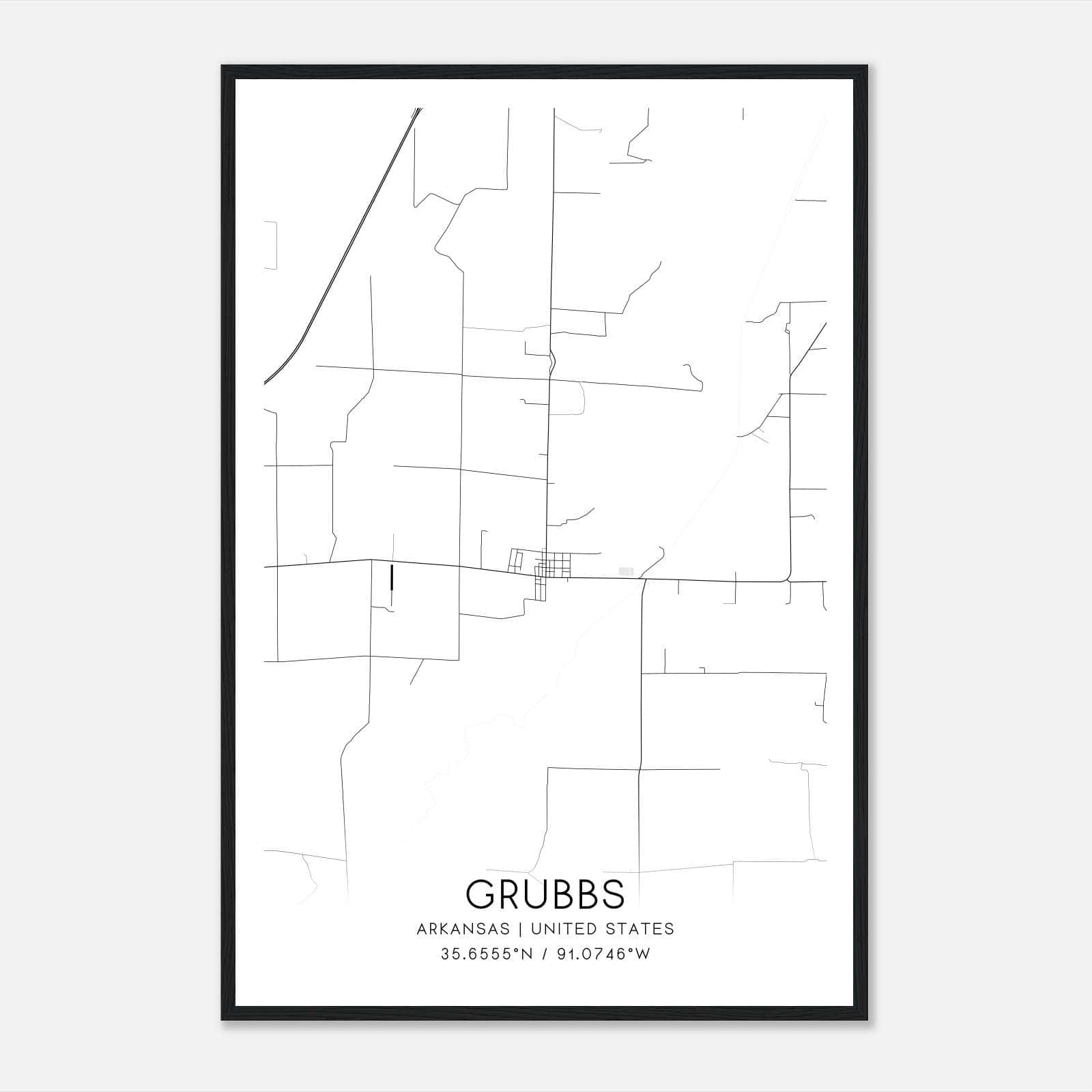 Grubbs Arkansas Map Poster, Modern Home Decor Wall Art Print Grubbs Arkansas Map Poster, Modern Home Decor Wall Art Print