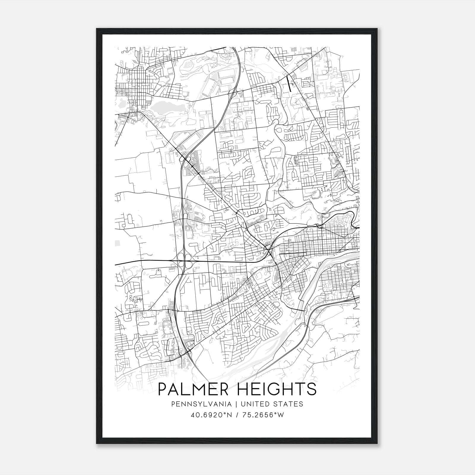 Palmer Heights Pennsylvania Map Poster, Modern Home Decor Wall Art Print Palmer Heights Pennsylvania Map Poster, Modern Home Decor Wall Art Print
