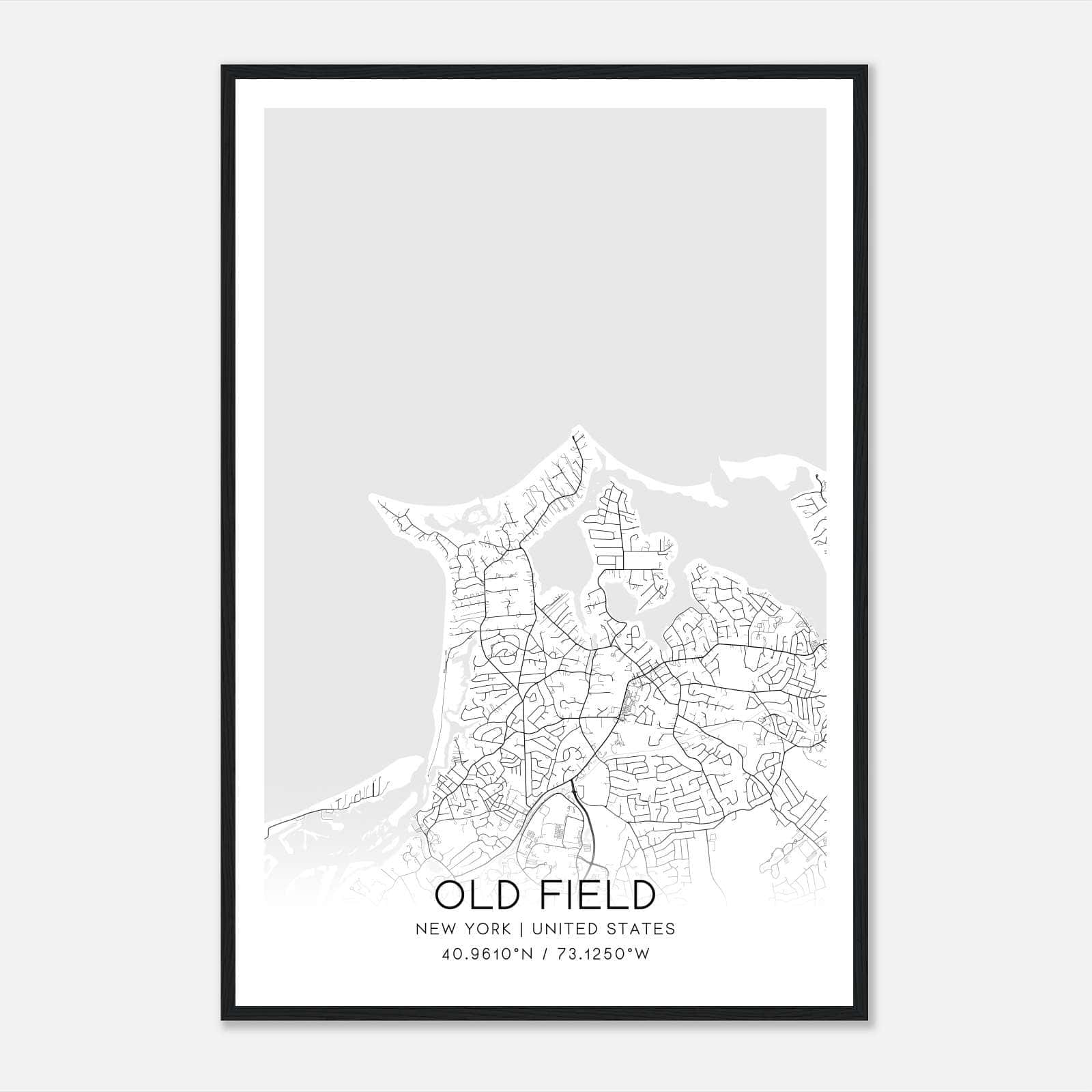 Old Field New York Map Poster, Modern Home Decor Wall Art Print Old Field New York Map Poster, Modern Home Decor Wall Art Print