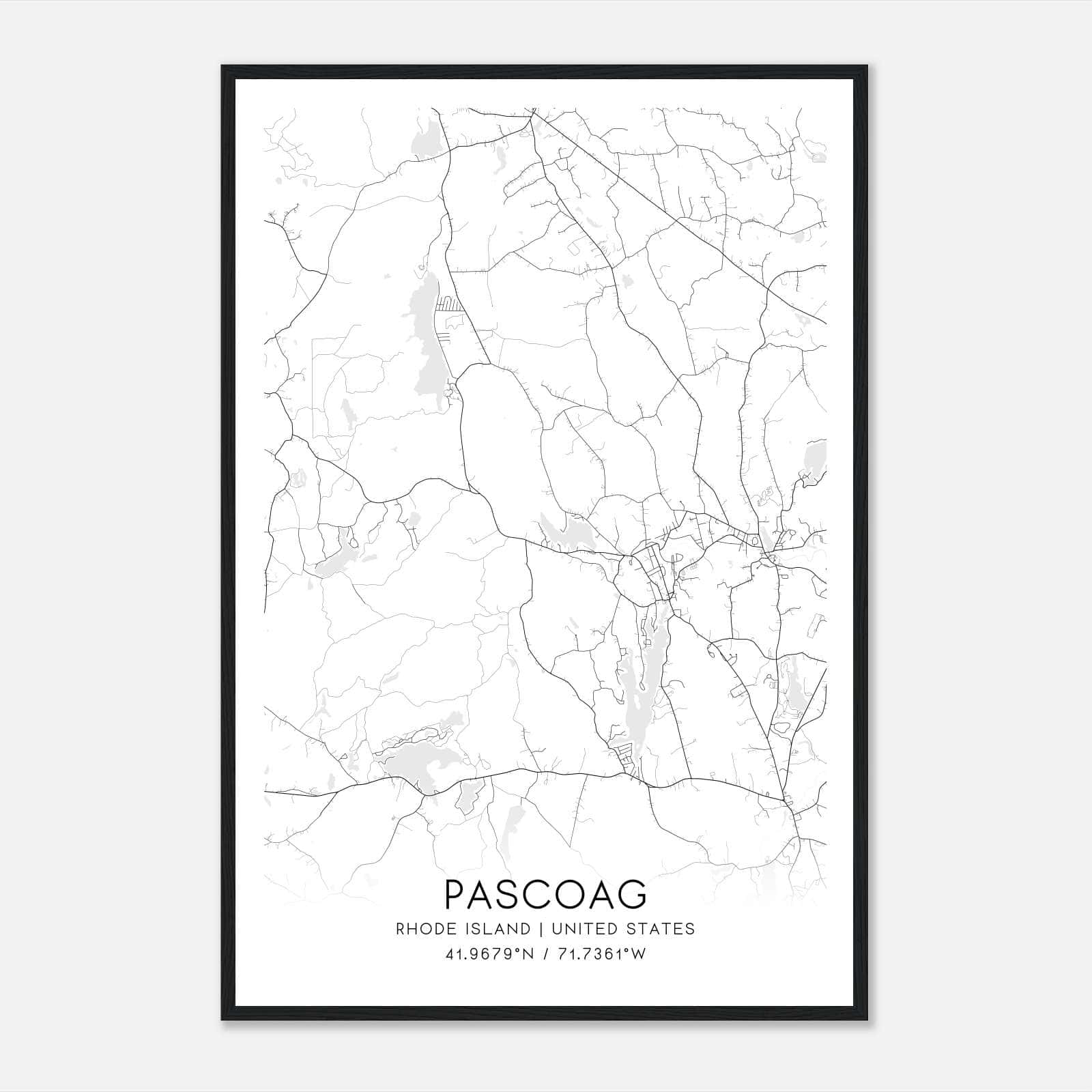 Pascoag Rhode Island Map Poster, Modern Home Decor Wall Art Print Pascoag Rhode Island Map Poster, Modern Home Decor Wall Art Print