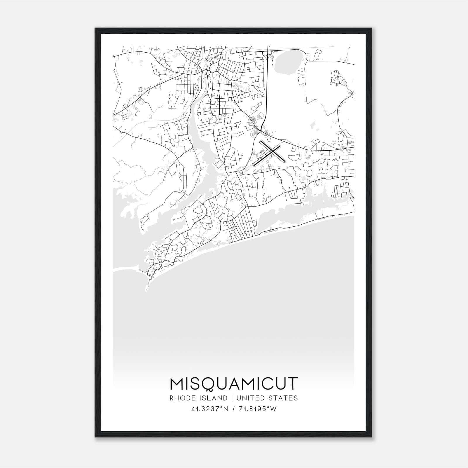 Misquamicut Rhode Island Map Poster, Modern Home Decor Wall Art Print Misquamicut Rhode Island Map Poster, Modern Home Decor Wall Art Print