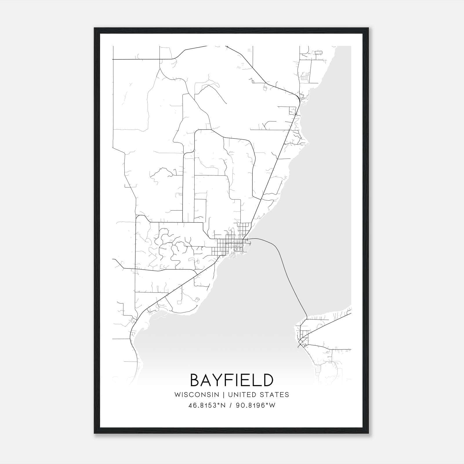 Bayfield Wisconsin Map Poster, Modern Home Decor Wall Art Print Bayfield Wisconsin Map Poster, Modern Home Decor Wall Art Print