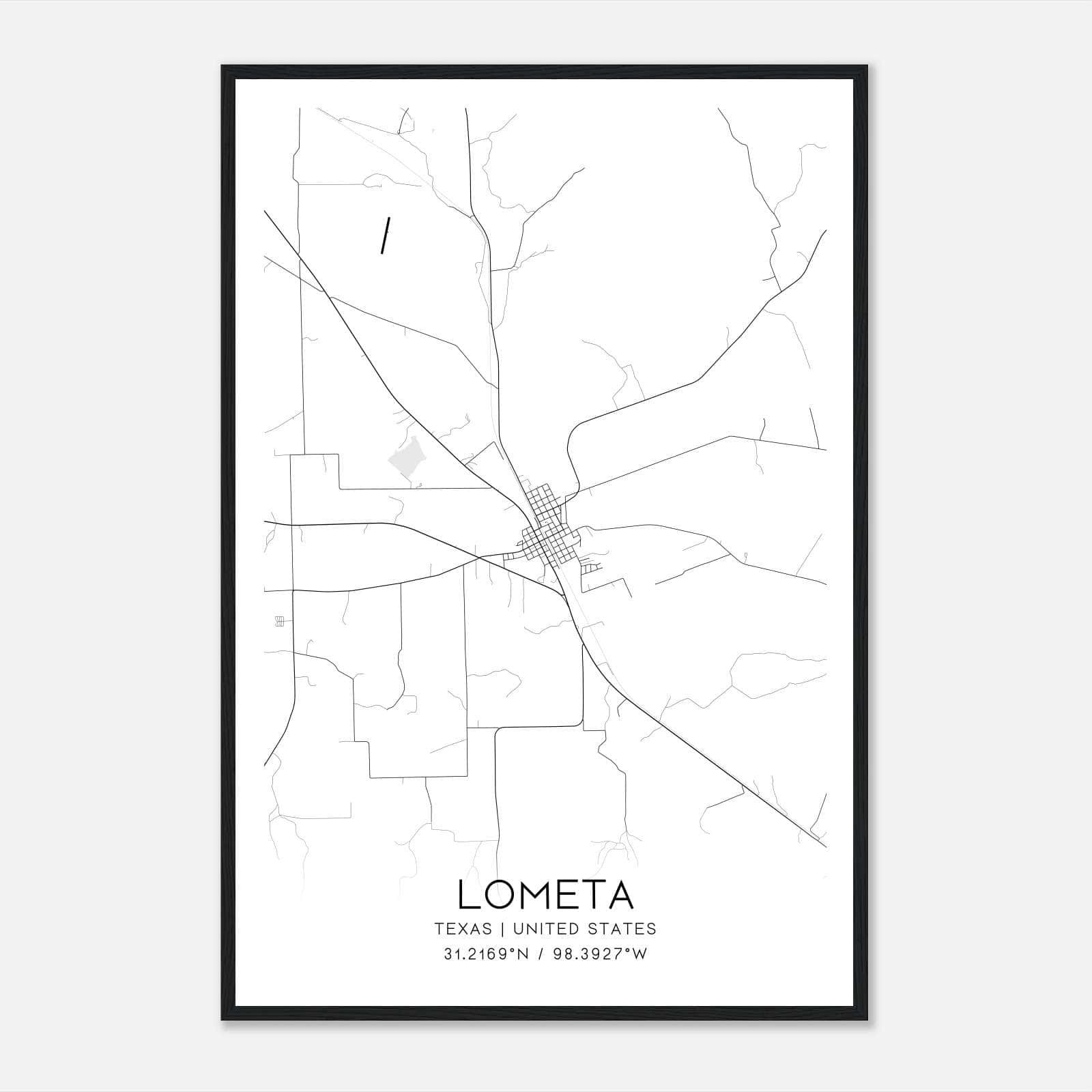 Lometa Texas Map Poster, Modern Home Decor Wall Art Print Lometa Texas Map Poster, Modern Home Decor Wall Art Print