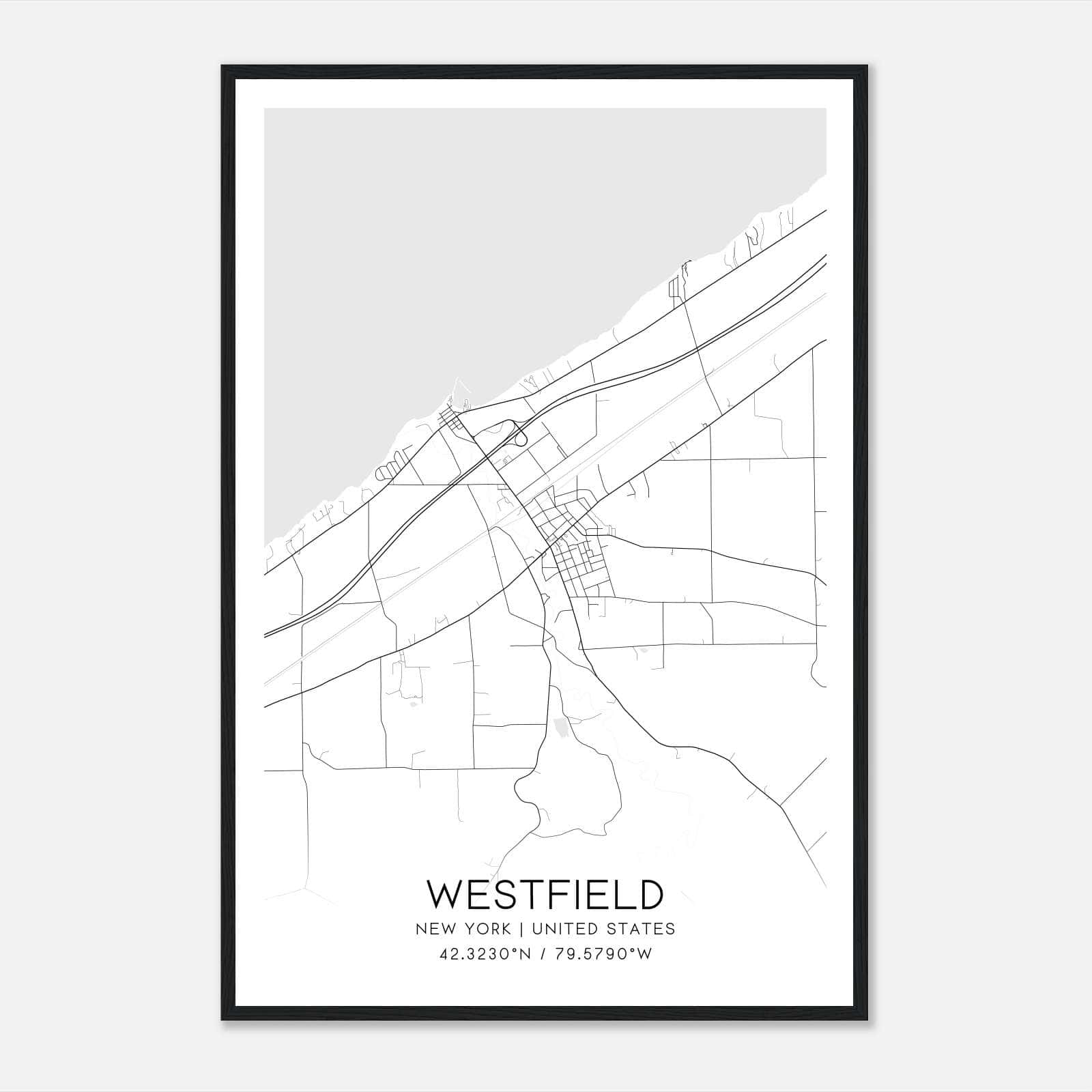 Westfield New York Map Poster, Modern Home Decor Wall Art Print Westfield New York Map Poster, Modern Home Decor Wall Art Print