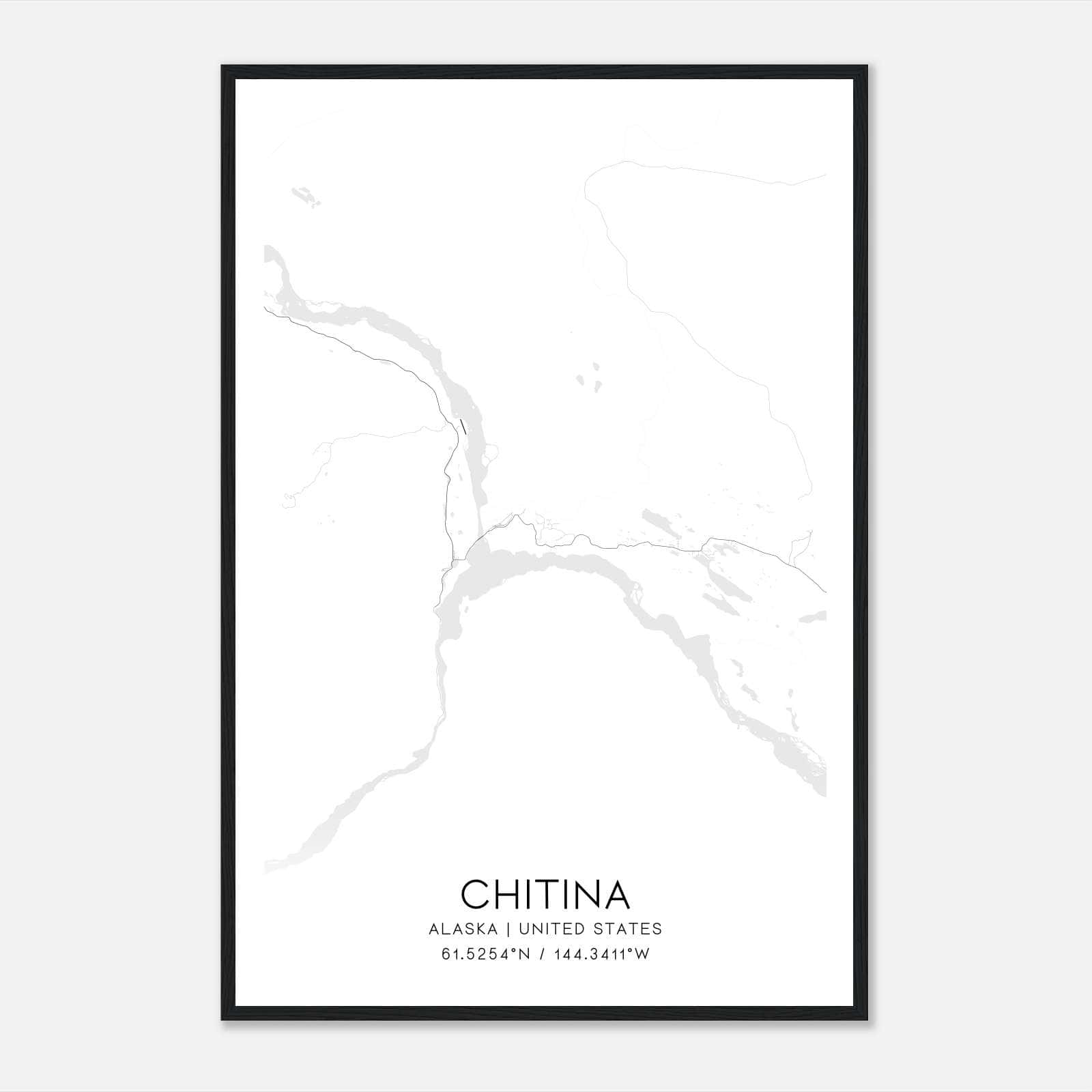 Chitina Alaska Map Poster, Modern Home Decor Wall Art Print Chitina Alaska Map Poster, Modern Home Decor Wall Art Print