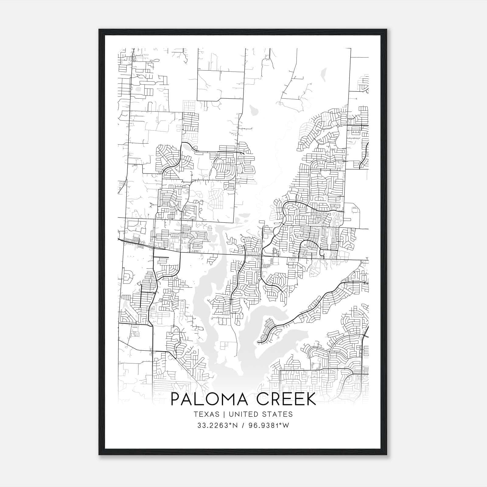 Paloma Creek Texas Map Poster, Modern Home Decor Wall Art Print Paloma Creek Texas Map Poster, Modern Home Decor Wall Art Print