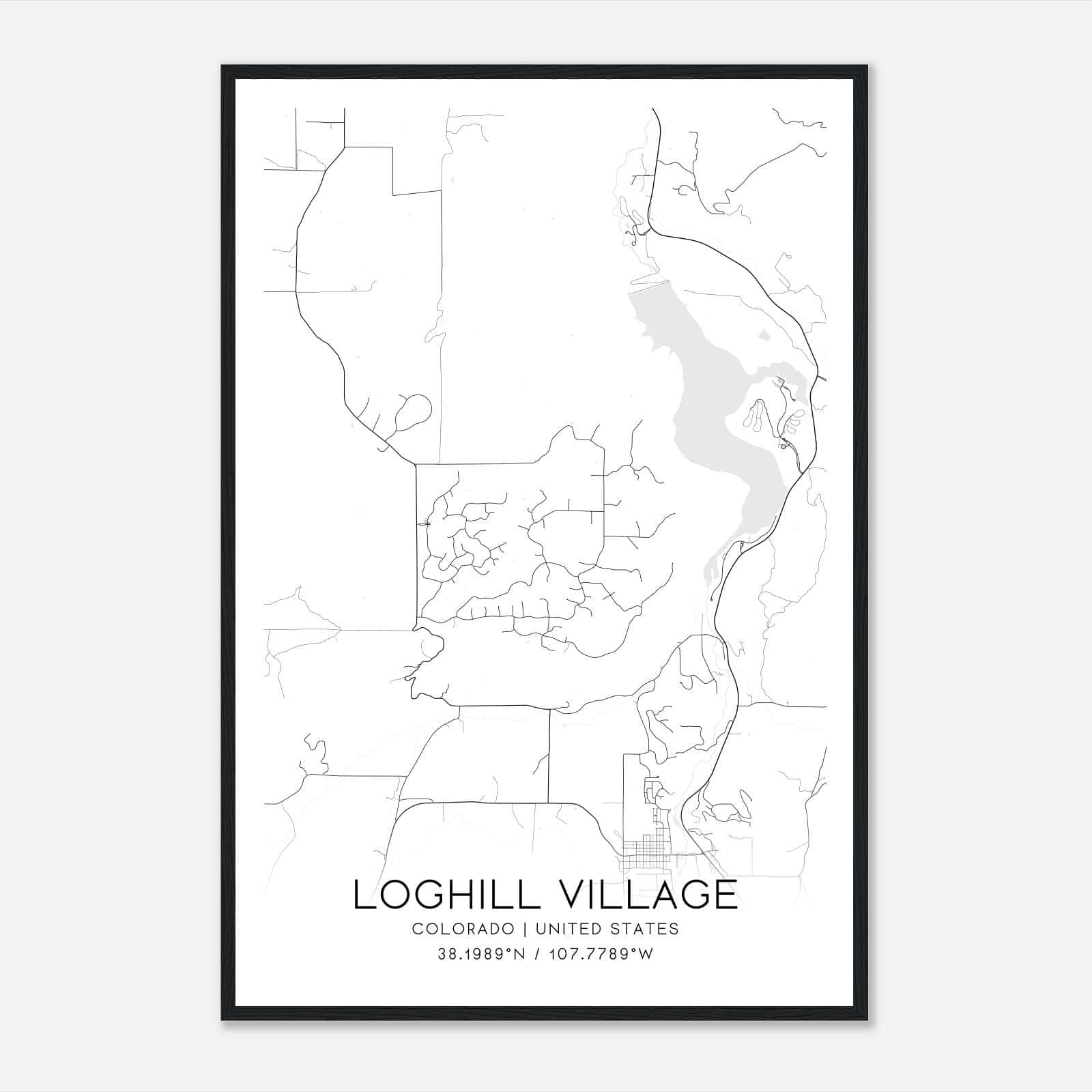 Loghill Village Colorado Map Poster, Modern Home Decor Wall Art Print Loghill Village Colorado Map Poster, Modern Home Decor Wall Art Print